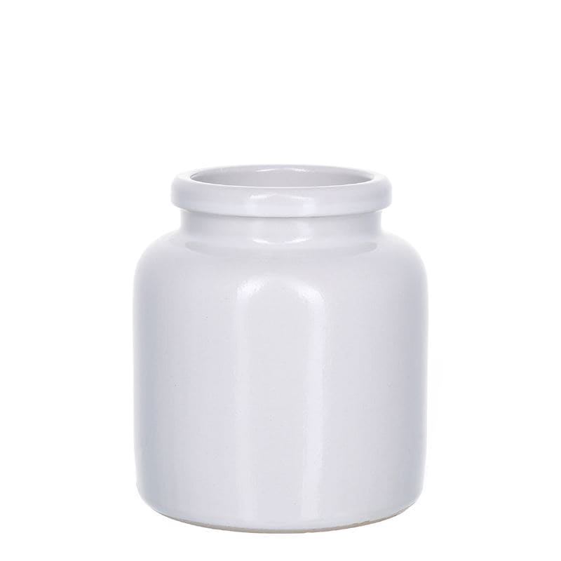 270 ml stoneware jar, ceramic, white, closure: slip lid
