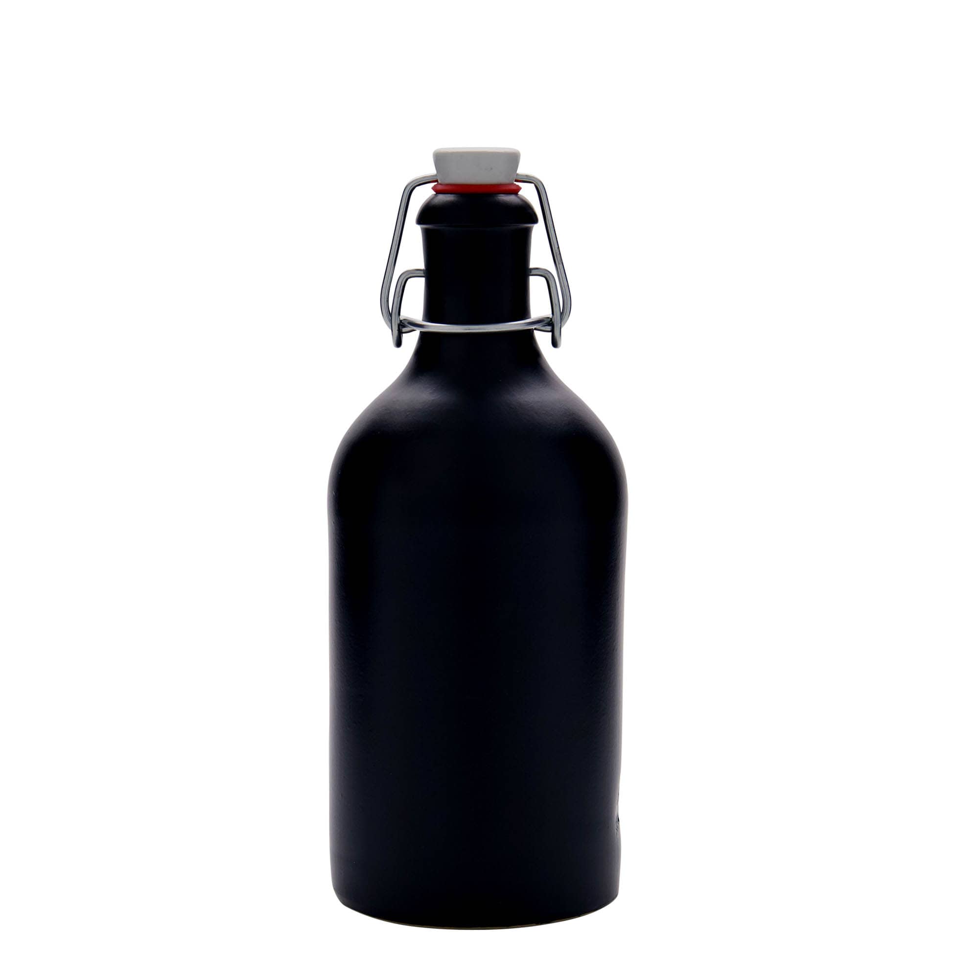 500 ml earthen jug, stoneware, black, closure: swing top