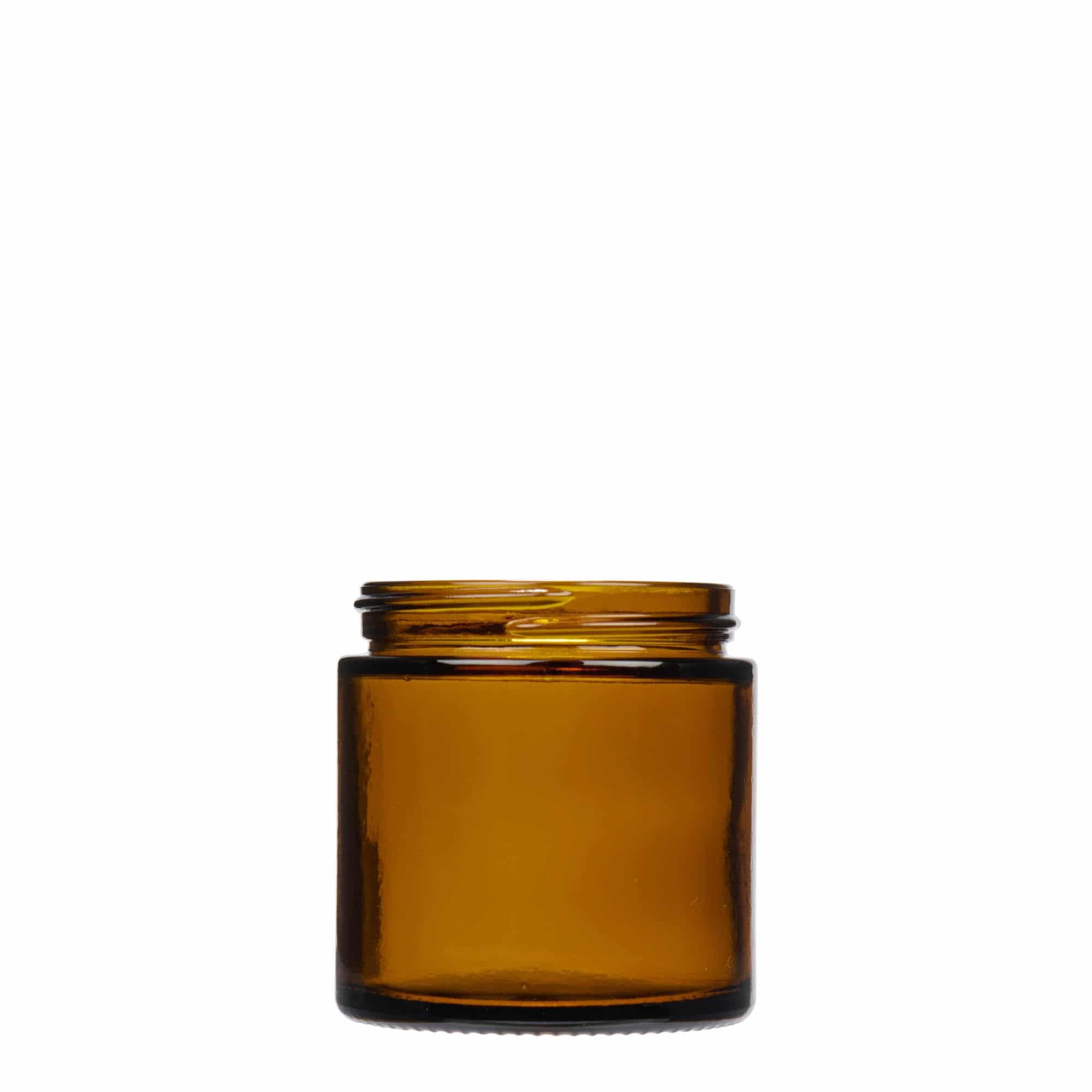 120 ml cosmetic jar 'Brown Line', glass, brown, closure: screw cap