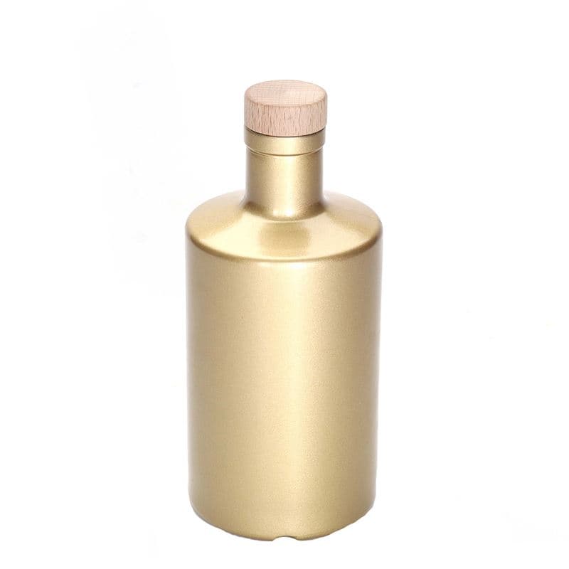 500 ml glass bottle 'Caroline', gold, closure: cork