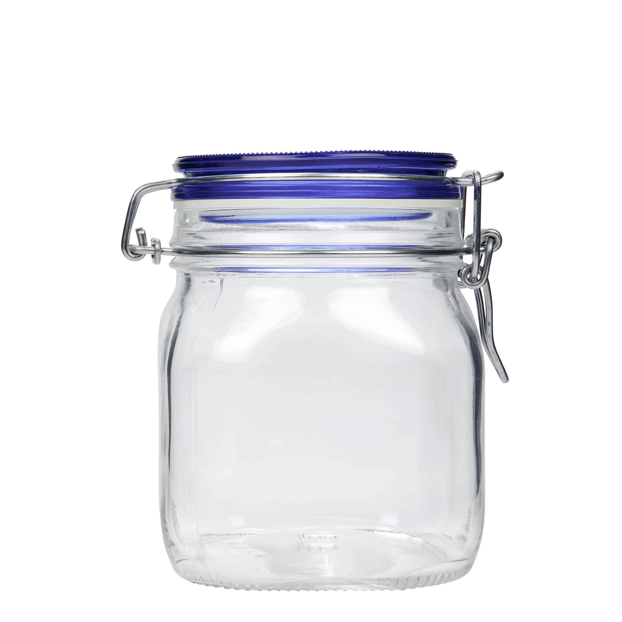 750 ml clip top jar 'Fido' Blue Top, square, closure: clip top