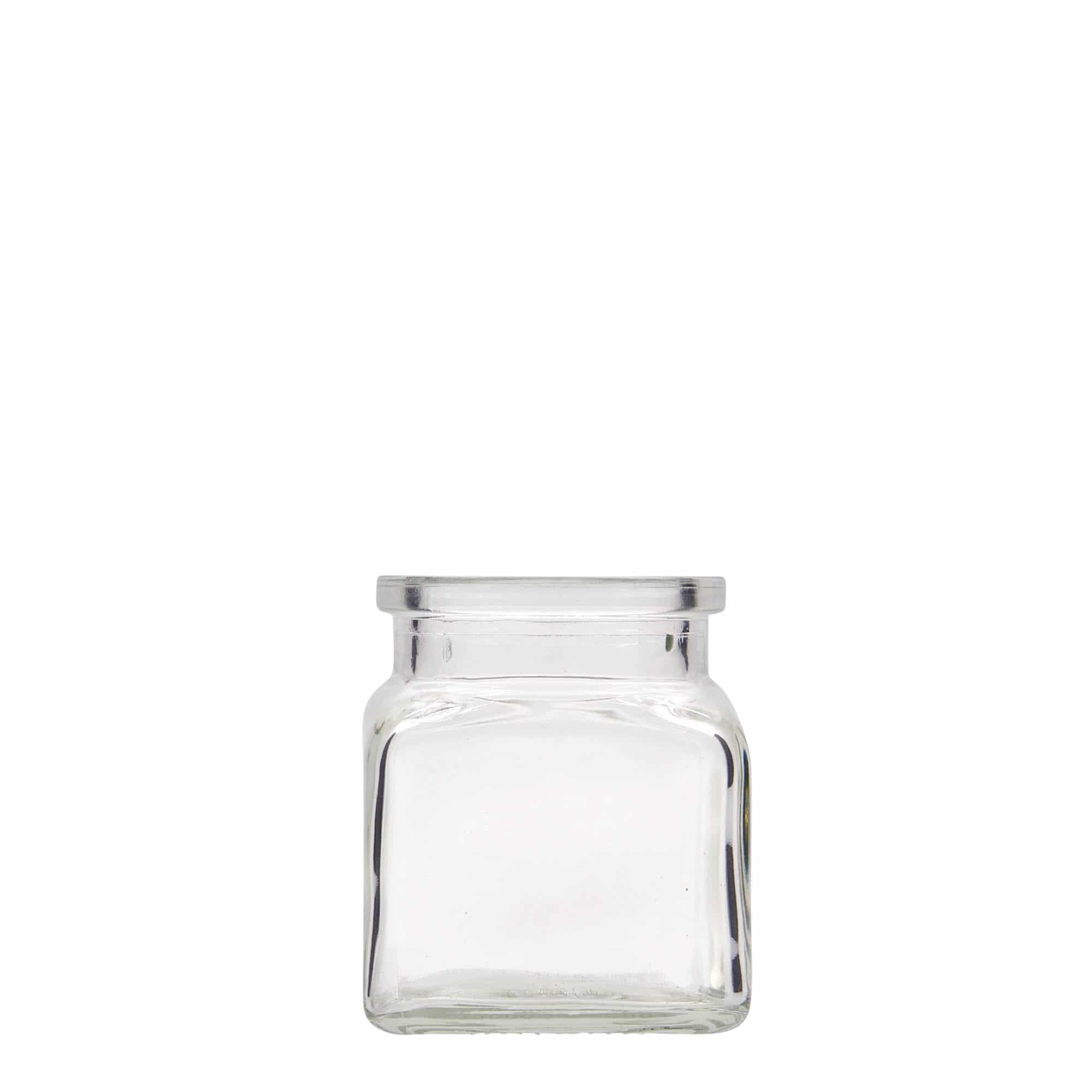 120 ml cork top jar, square, closure: cork