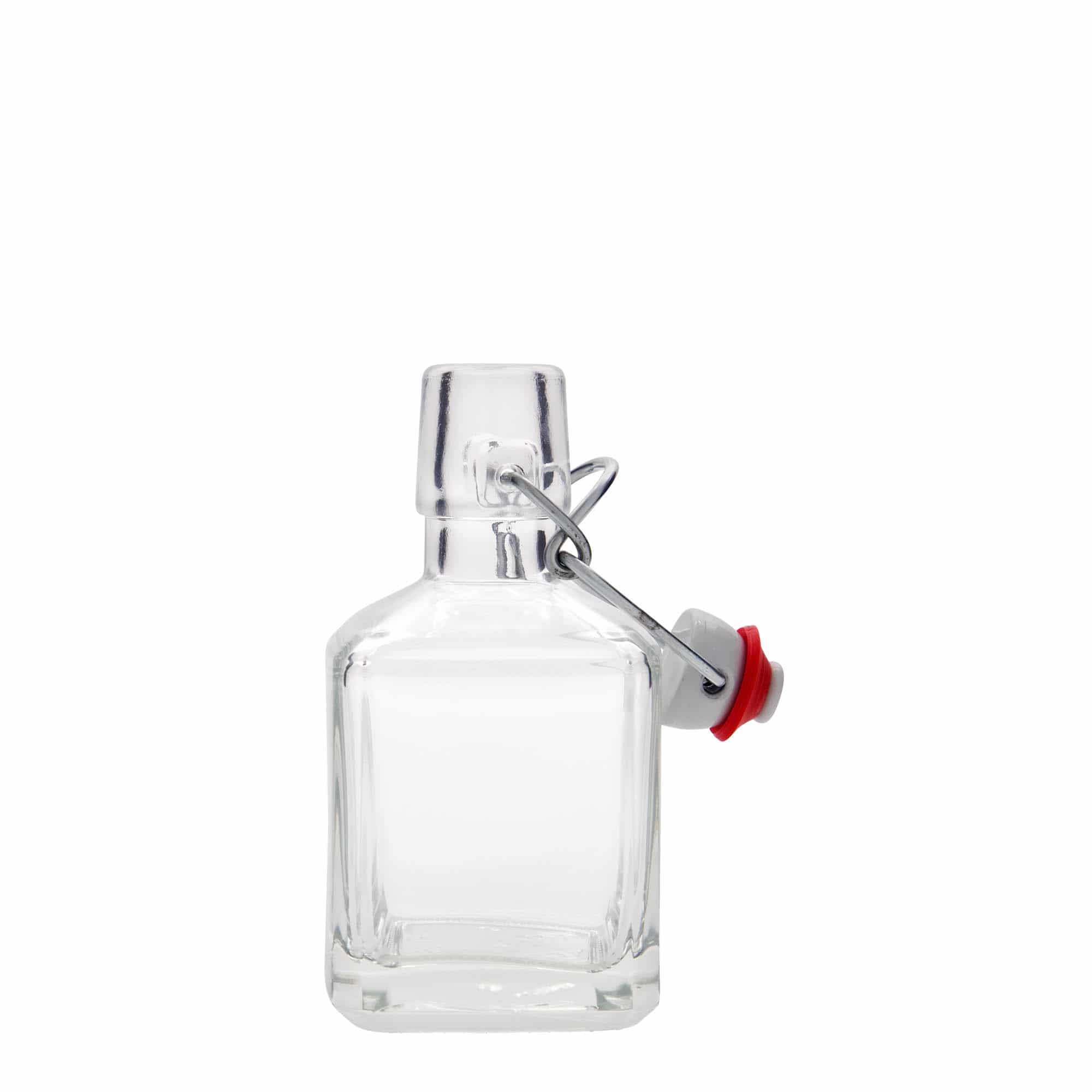 200 ml glass bottle 'Kubica', square, closure: swing top