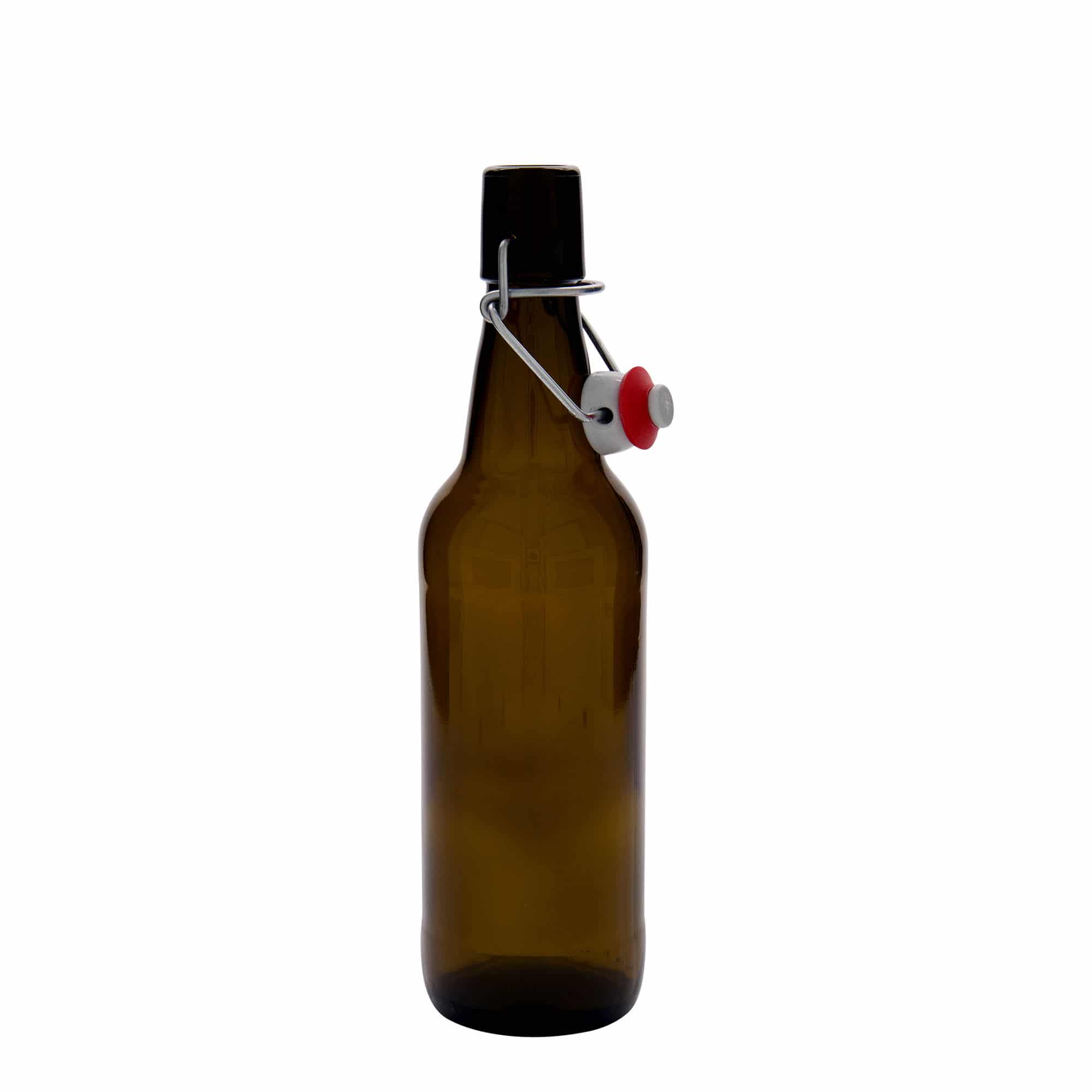 500 ml beer bottle, glass, brown, closure: swing top