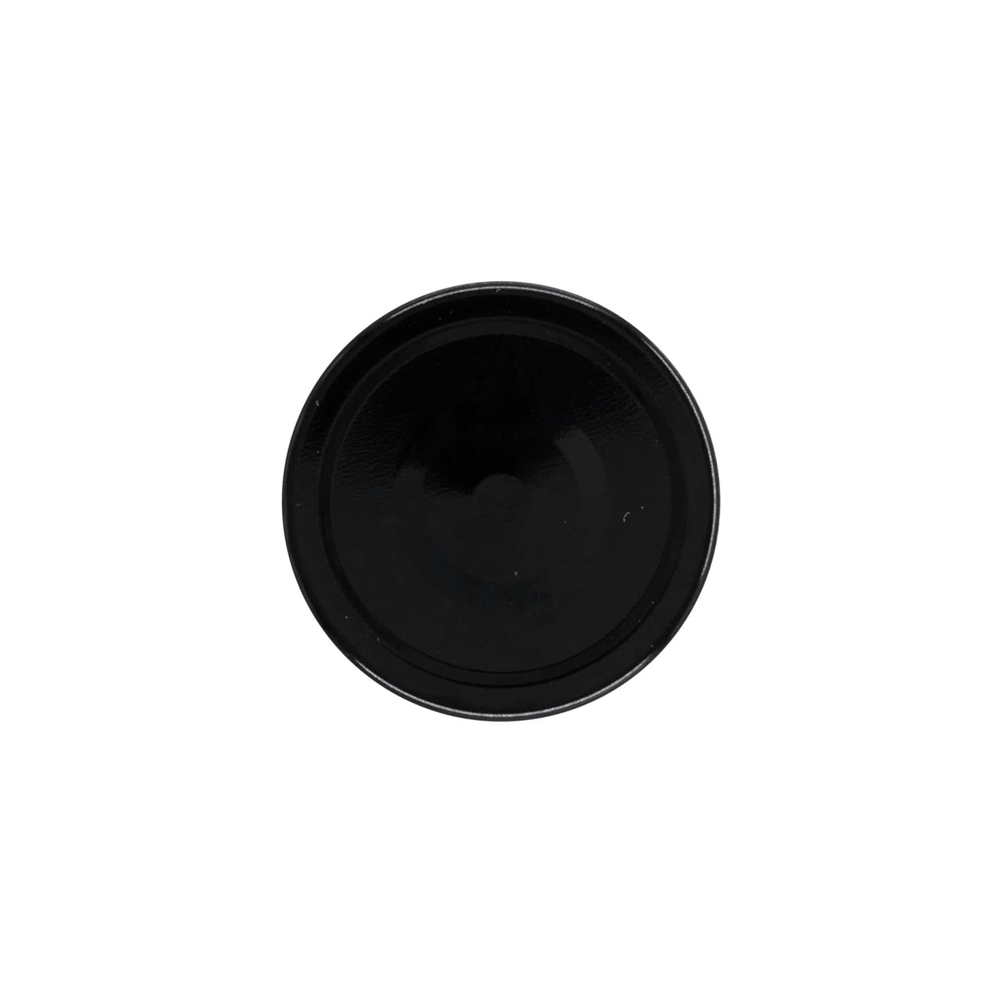 Deep twist off lid, tinplate, black, for opening: Deep-TO 66