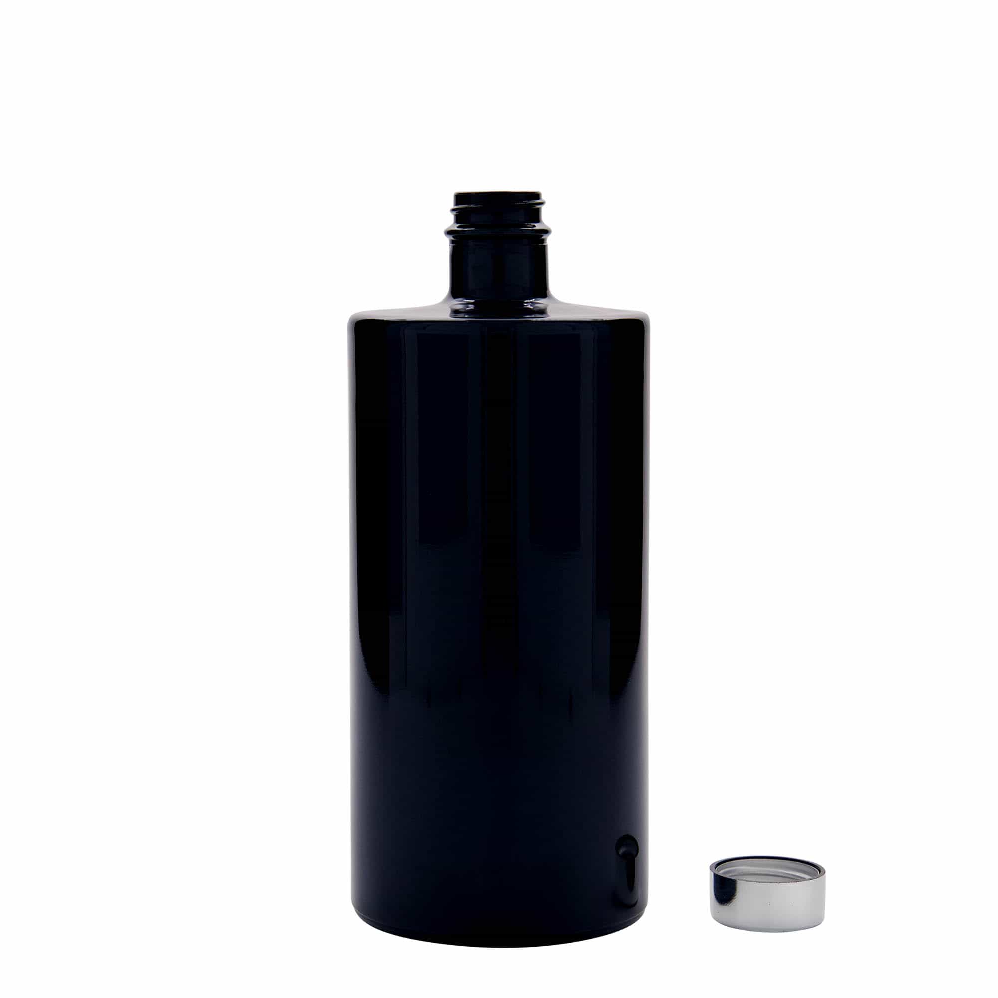 700 ml glass bottle 'Carla', black, closure: GPI 28