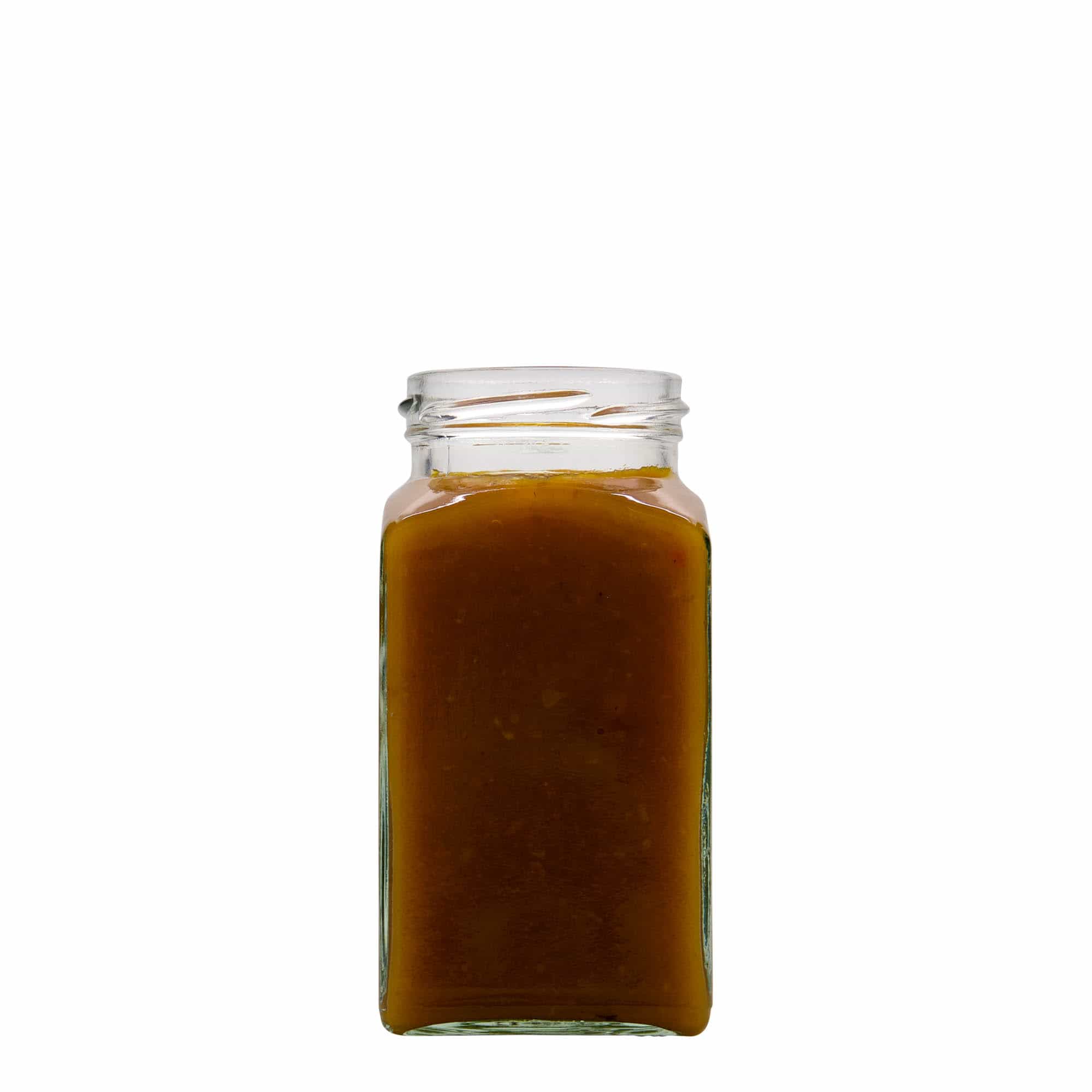 312 ml square jar, closure: twist off (TO 58)