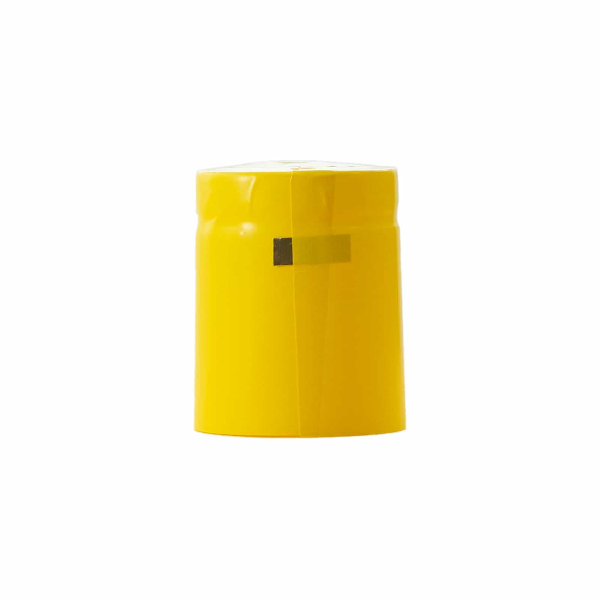 Heat shrink capsule 32x41, PVC plastic, yellow