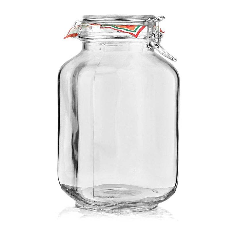 3,000 ml clip top jar 'Fido', square, closure: clip top