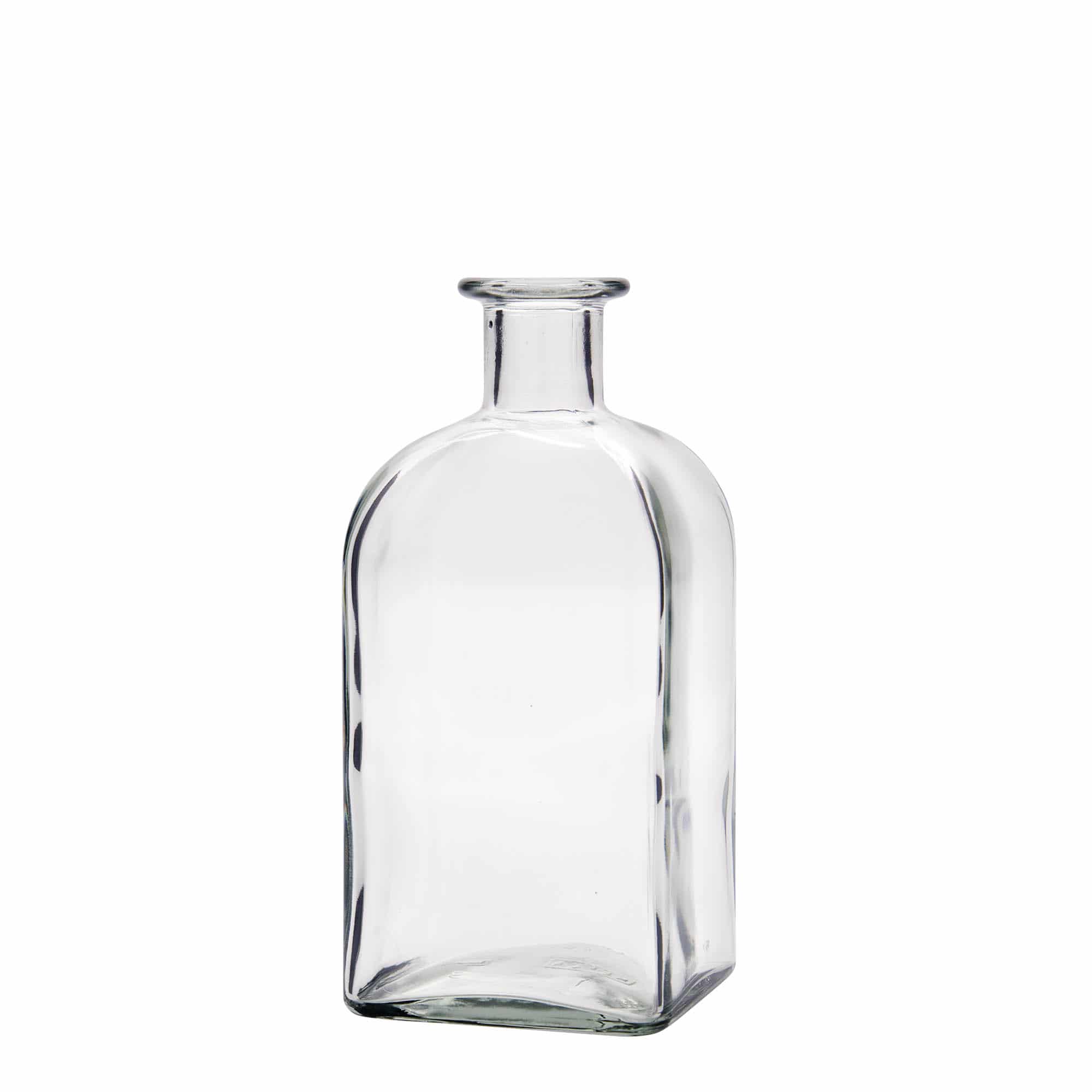 500 ml glass apothecary bottle Carré, square, closure: cork