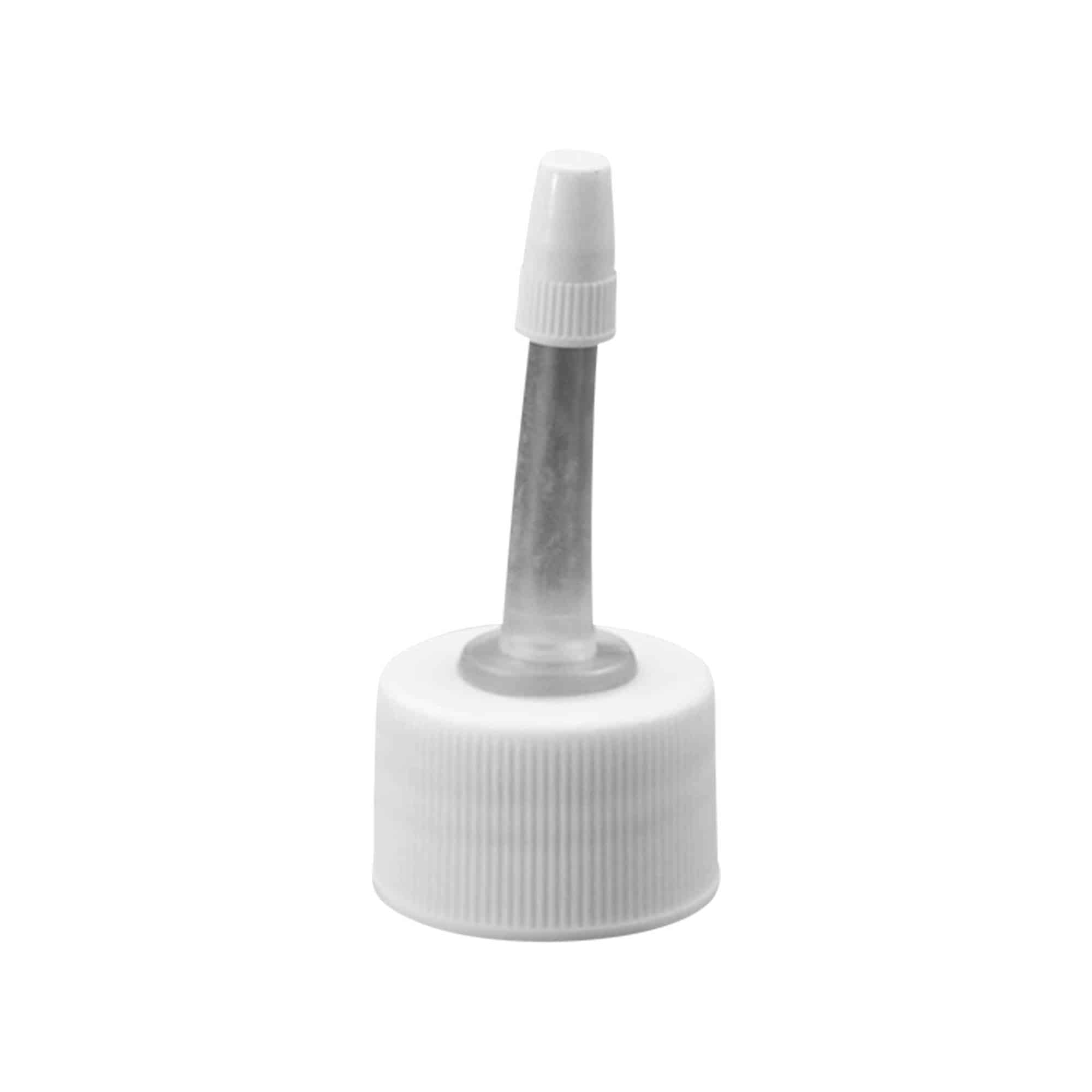 Screw cap with applicator, PP plastic, white, for opening: GPI 24/410