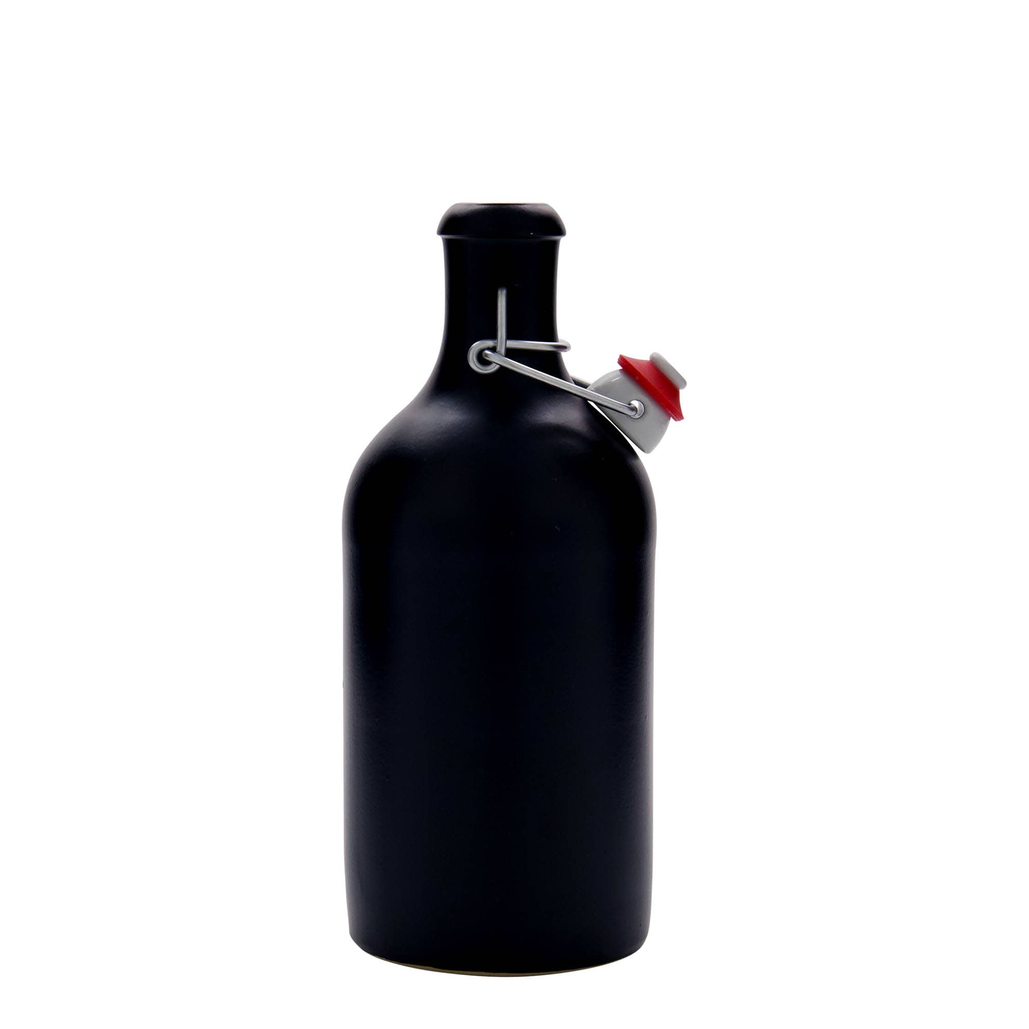 500 ml earthen jug, stoneware, black, closure: swing top