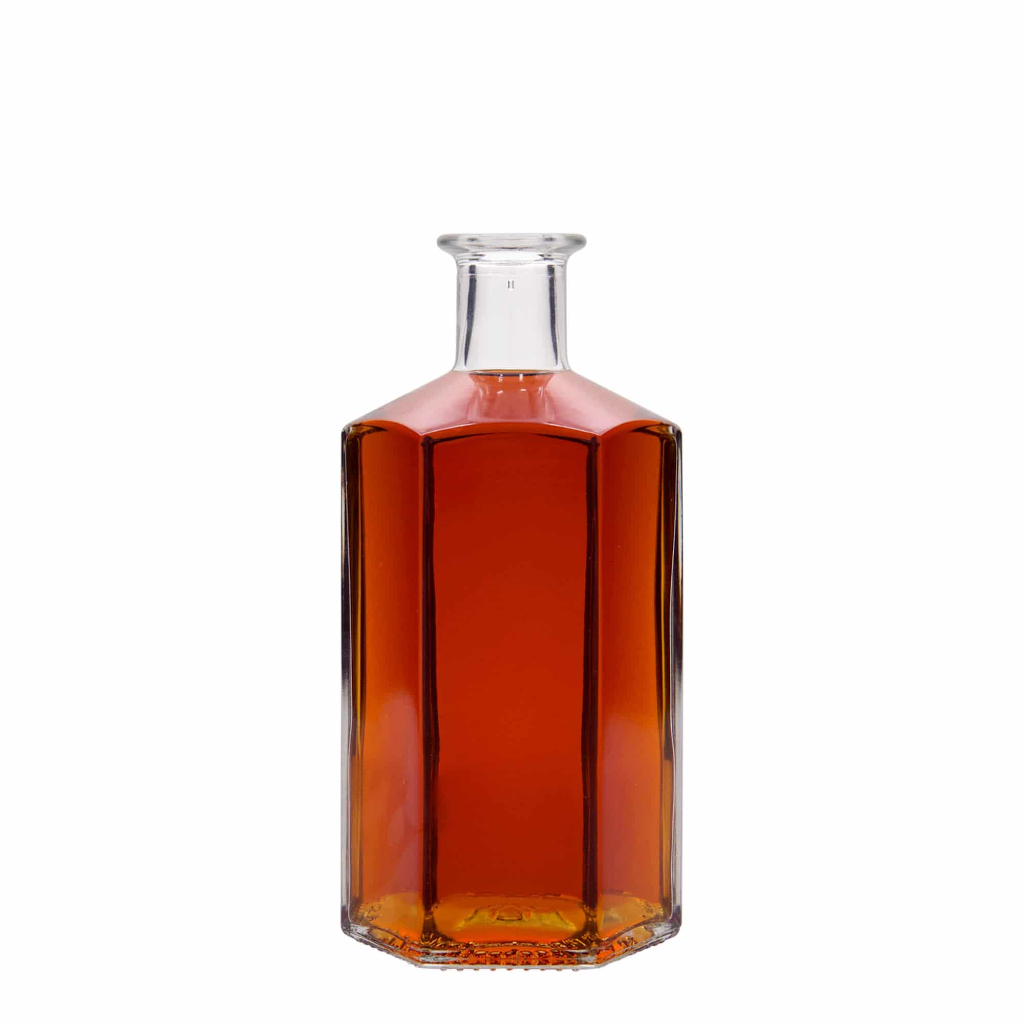 500 ml glass apothecary bottle 'Jimmy', hexagonal, closure: cork