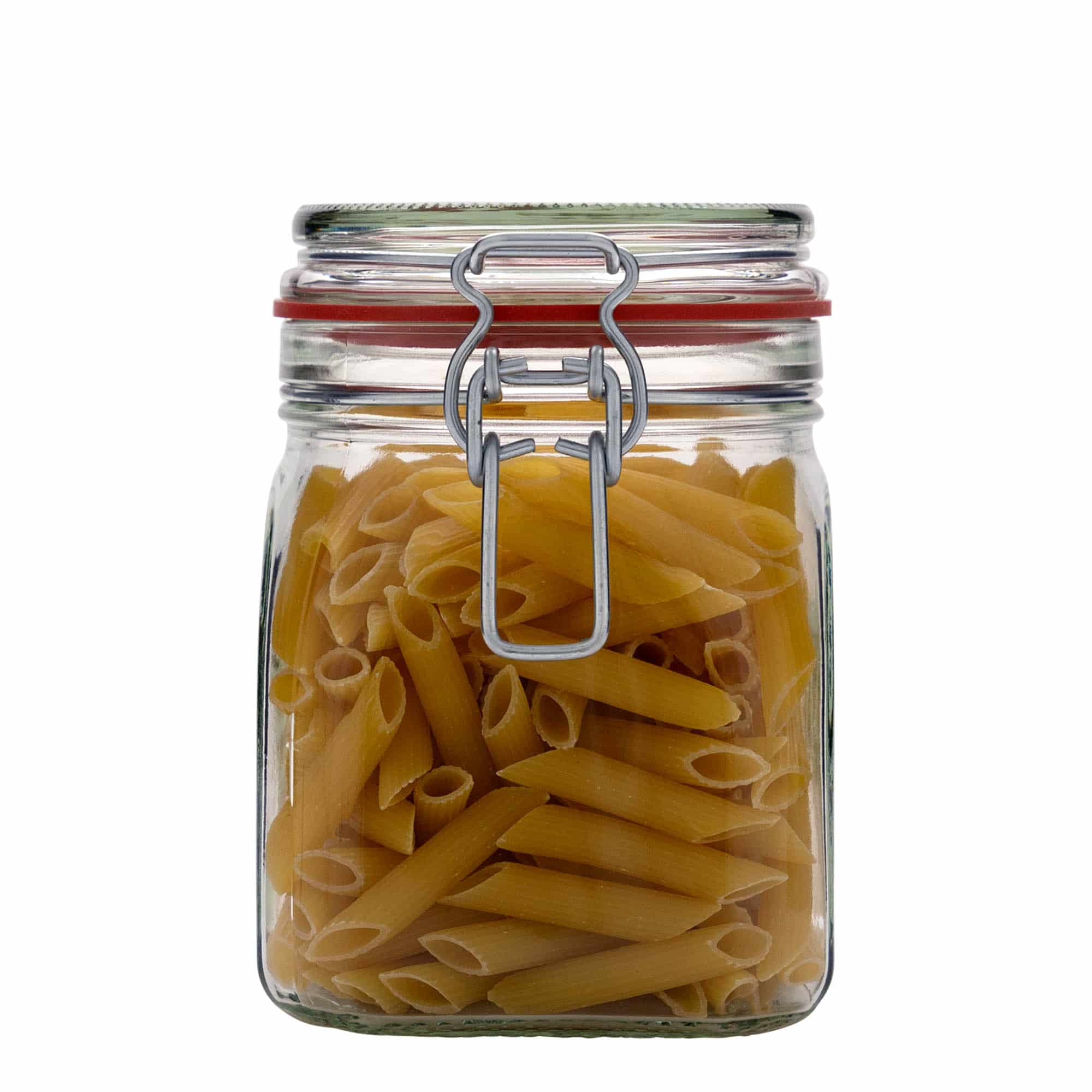 900 ml clip top jar, square, closure: clip top