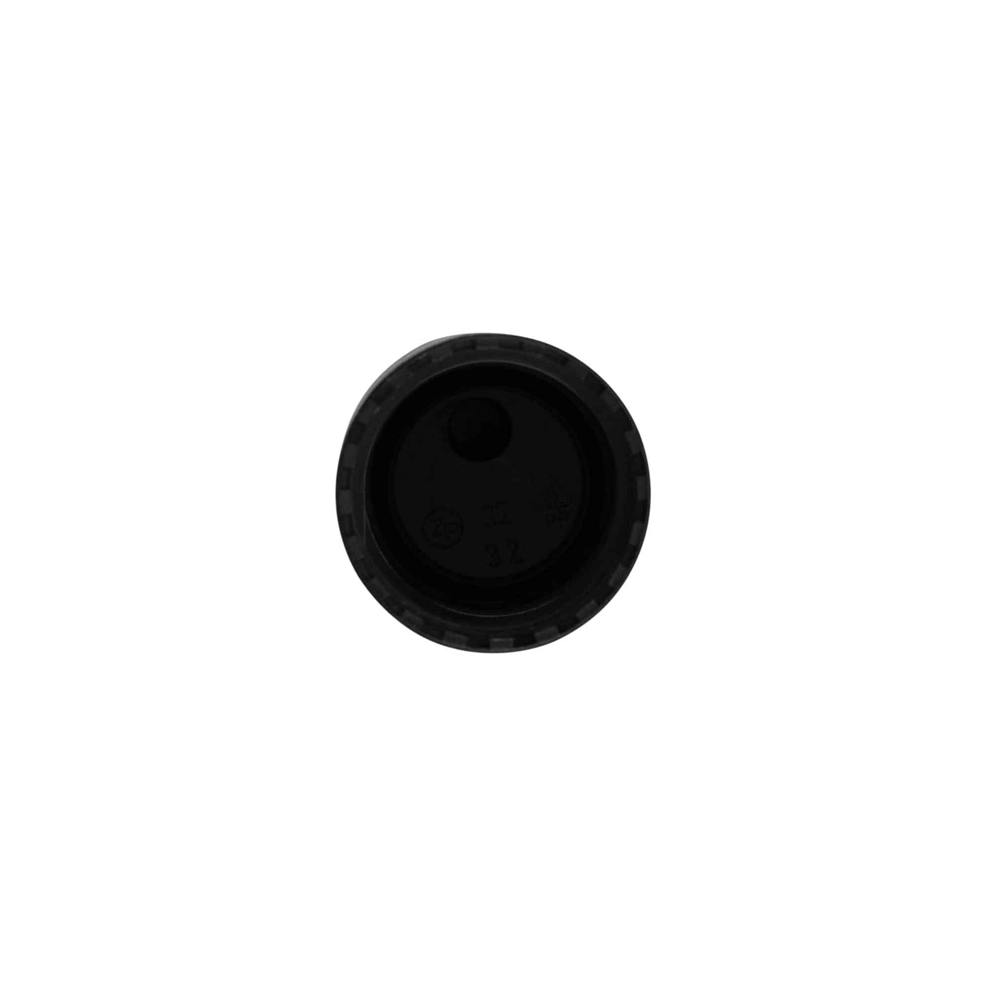 Screw cap with disc top, PP plastic, black, for opening: GPI 24/410