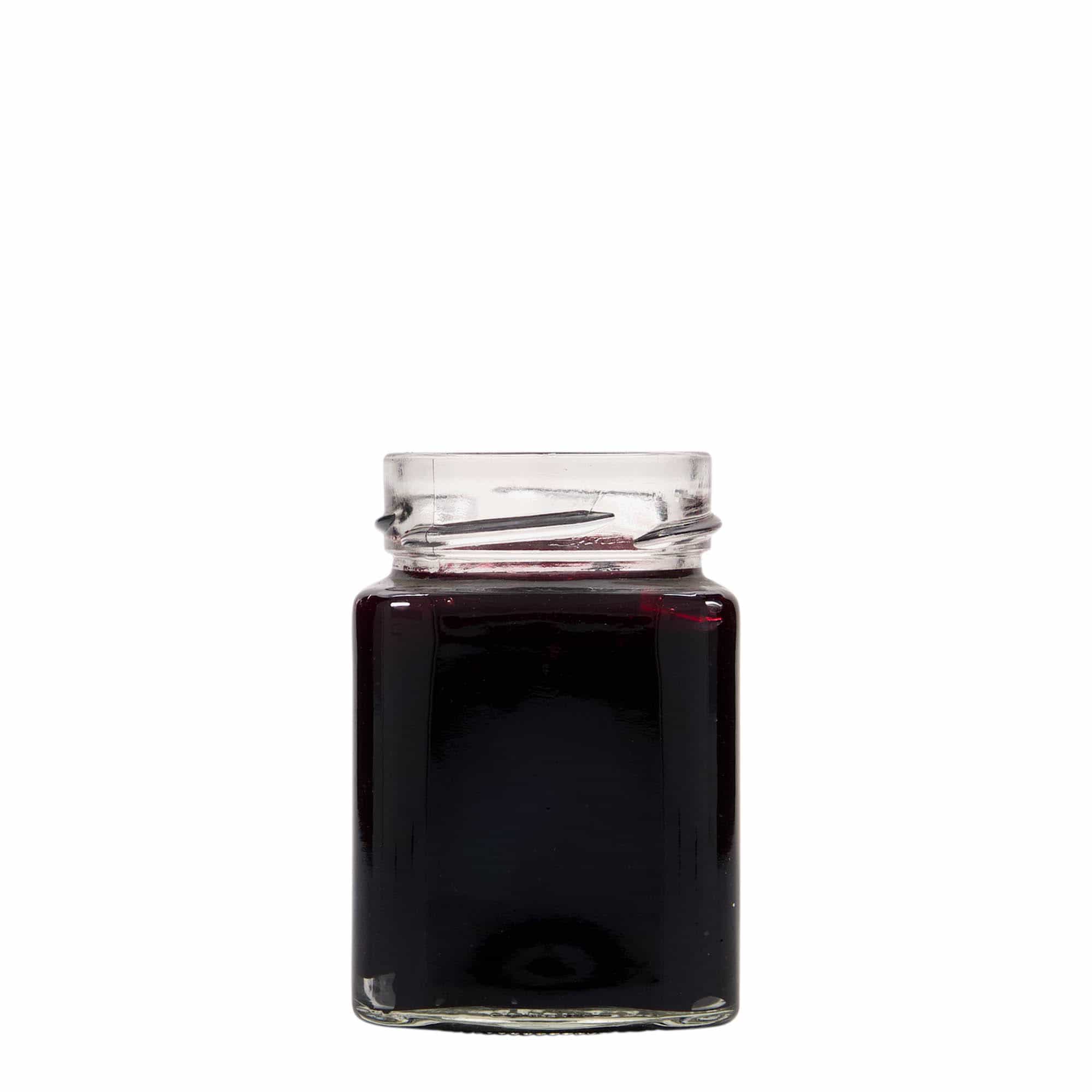 212 ml square jar 'Funny', closure: deep twist off (DTO 58)