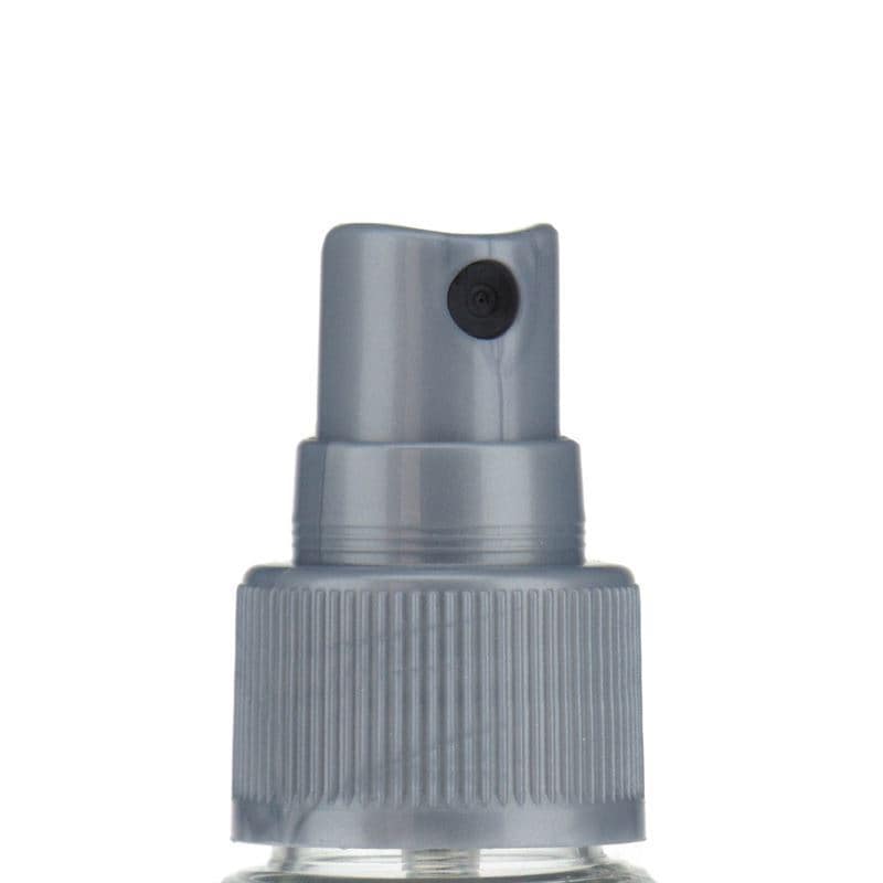 Screw cap with atomiser, PP plastic, silver, for opening: GPI 24/410