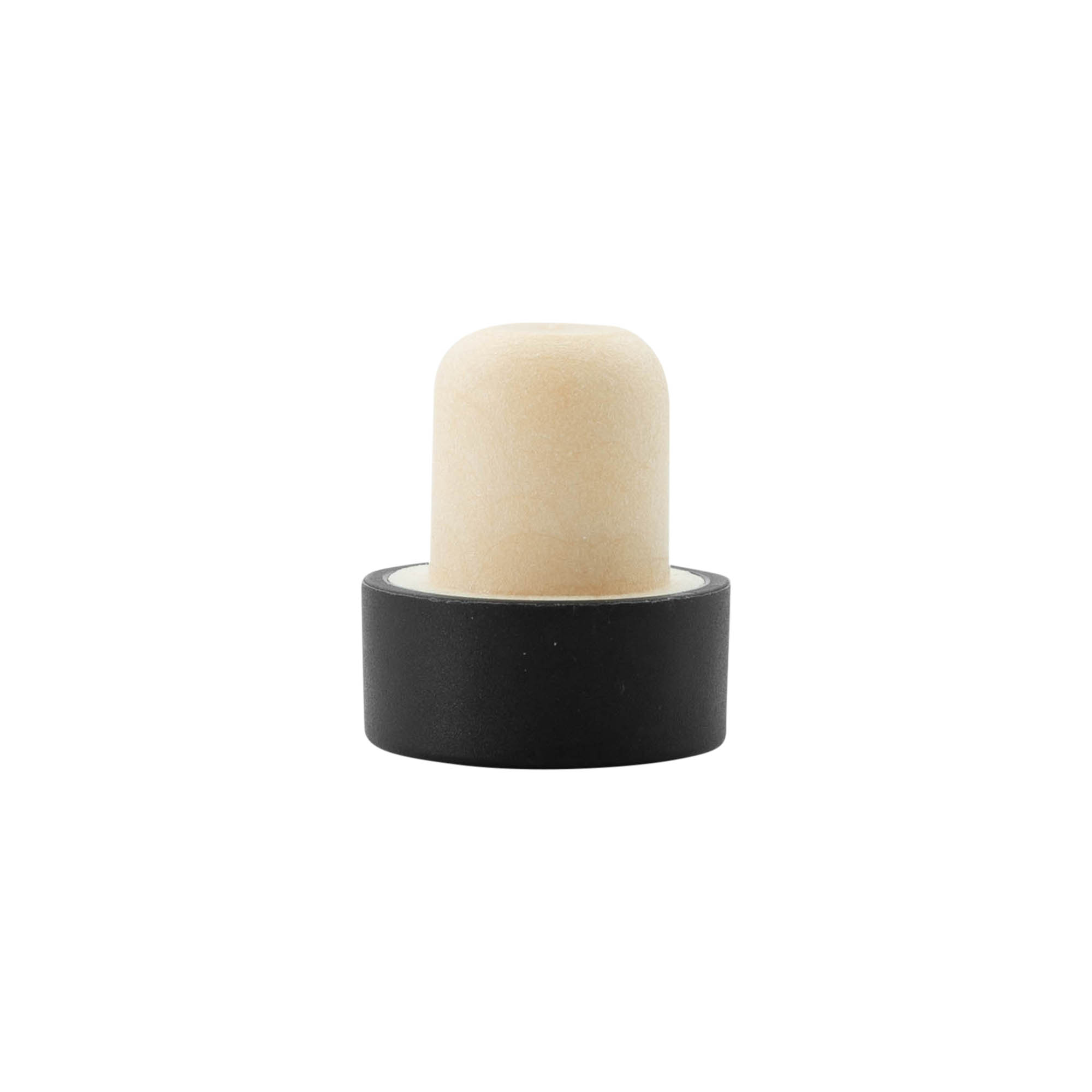 19 mm mushroom cork, plastic, black, for opening: cork