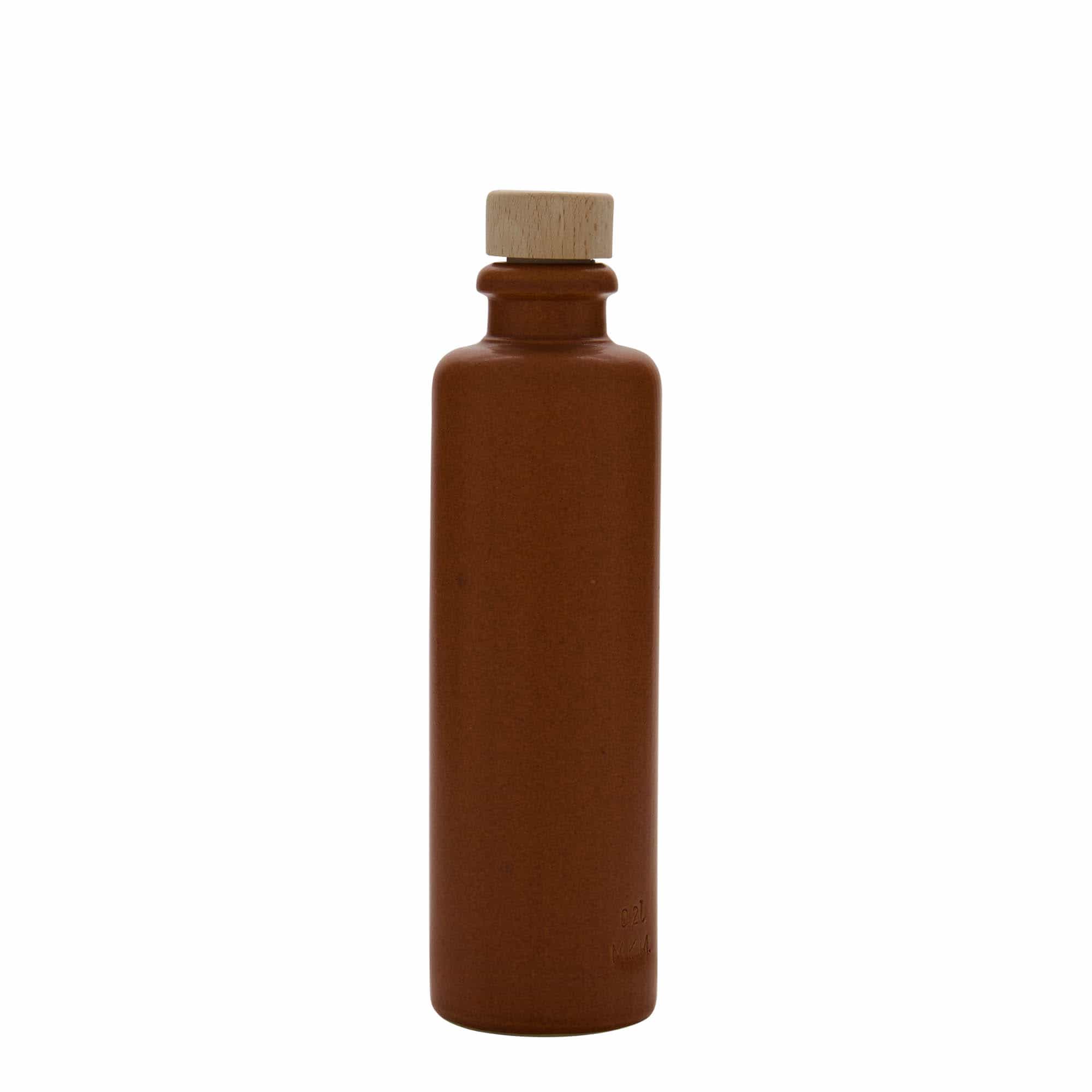 200 ml earthen jug, stoneware, red/brown, mouth: cork