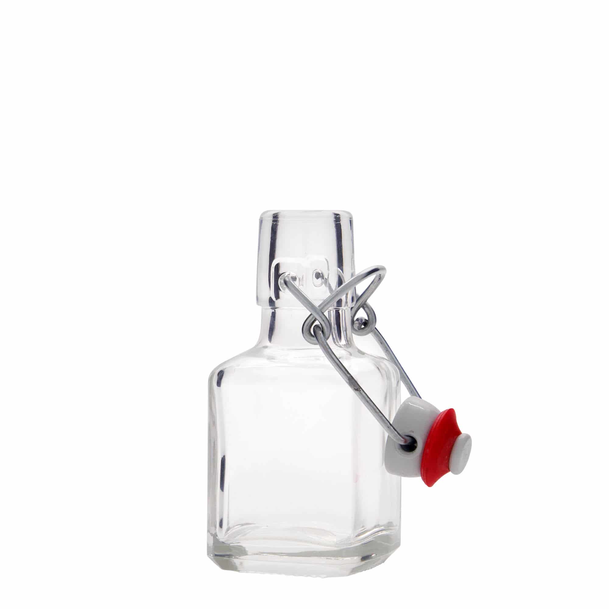 100 ml glass bottle 'Kubica', square, closure: swing top