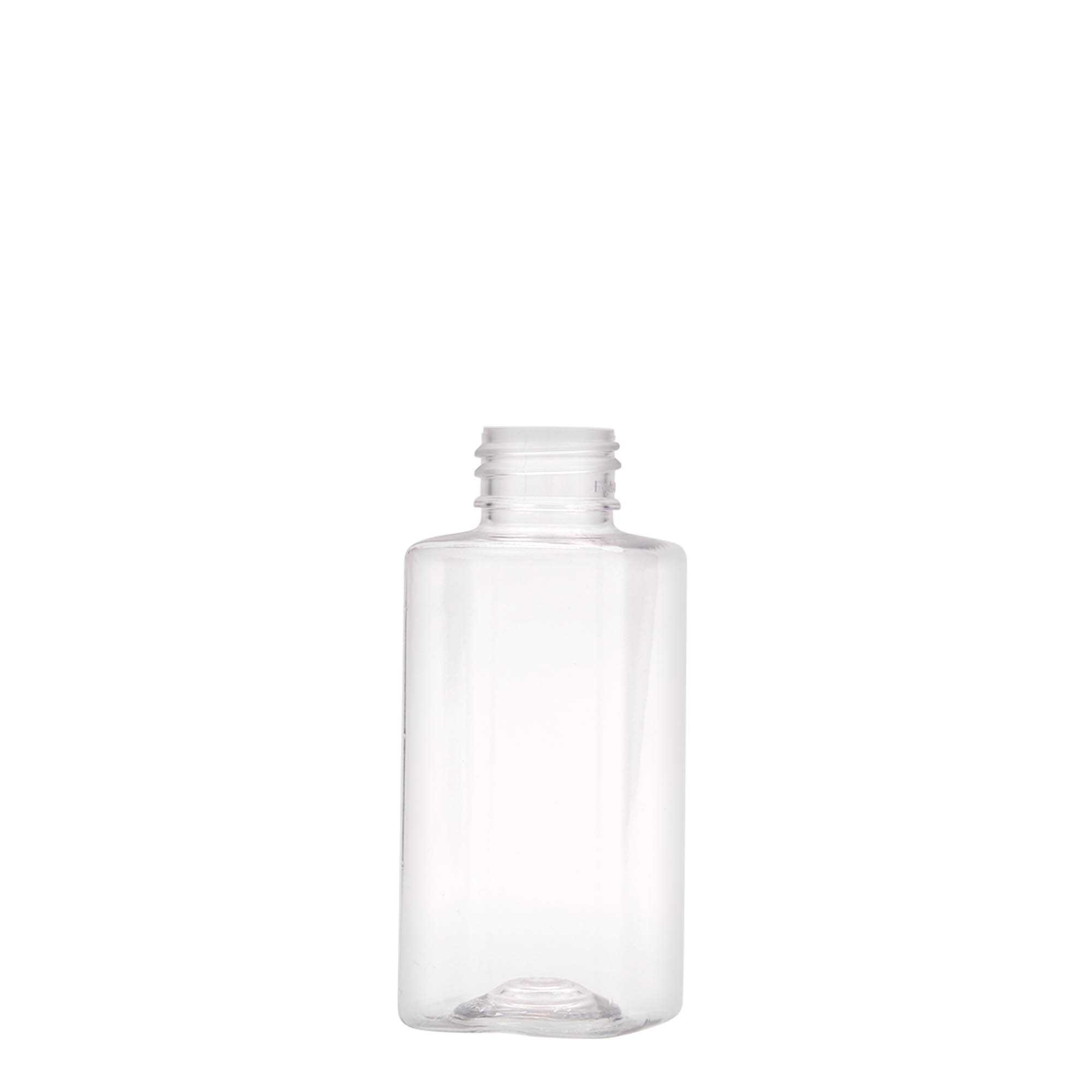 100 ml PET bottle 'Karl', square, plastic, closure: GPI 24/410