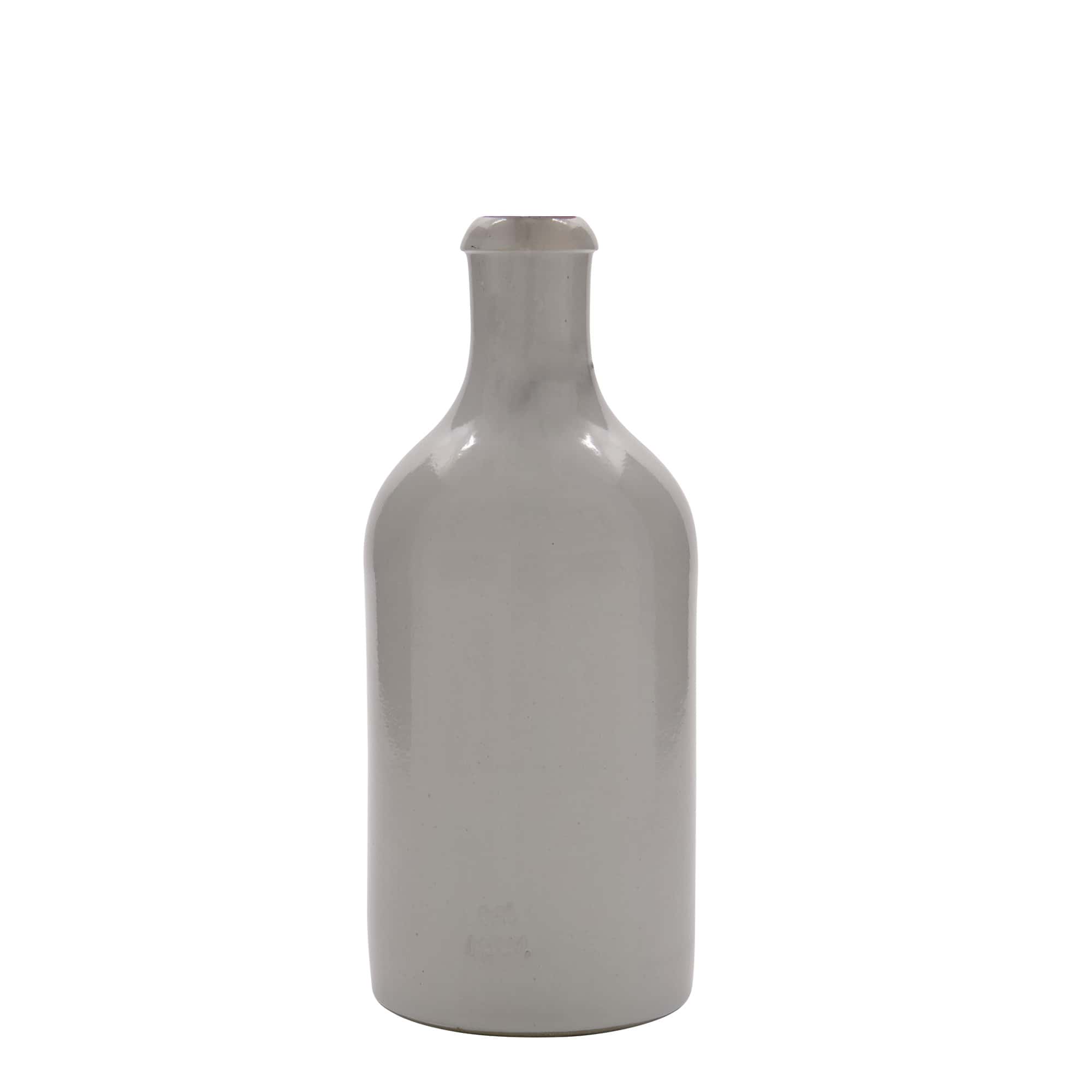 500 ml earthen jug, stoneware, white, closure: swing top