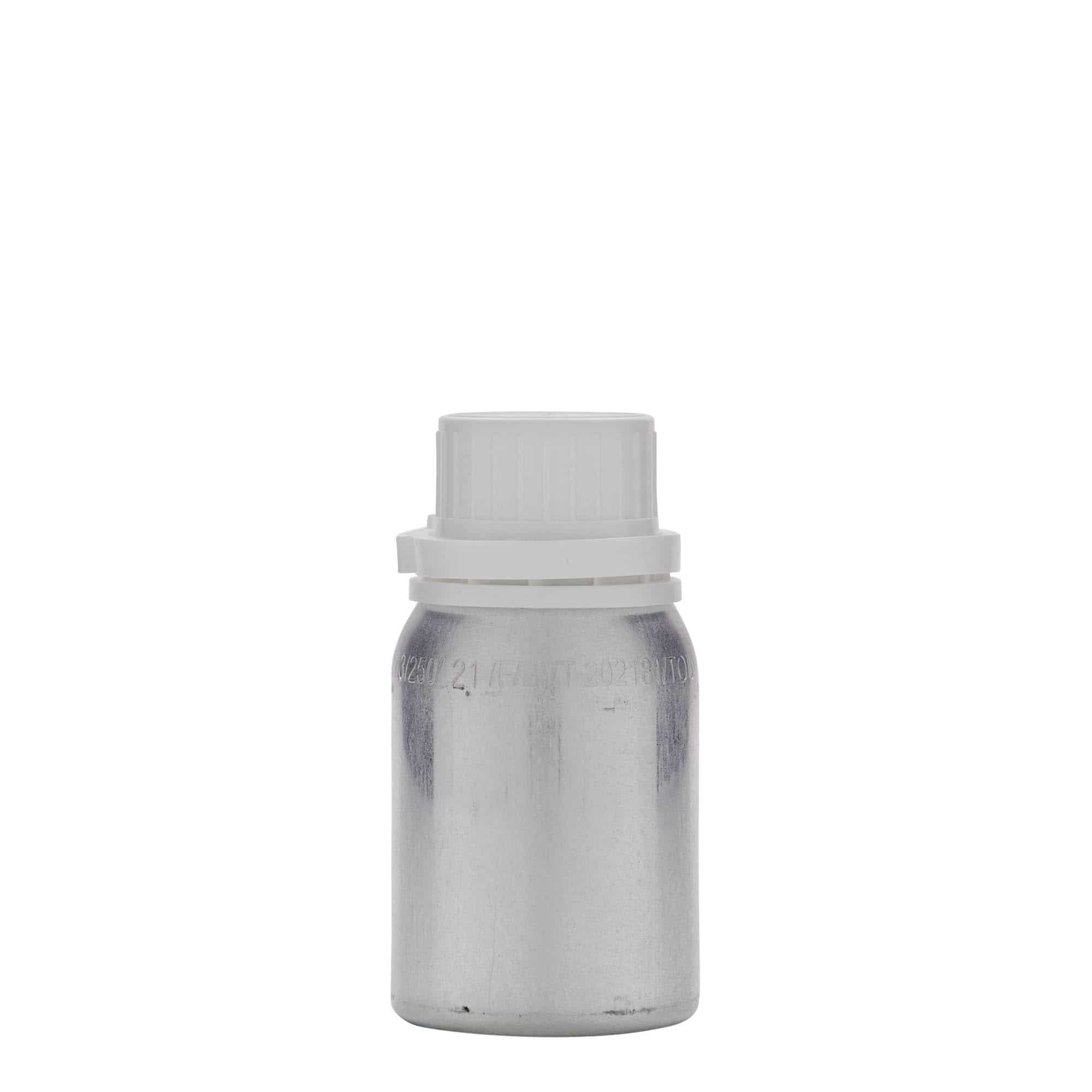 125 ml aluminium bottle, metal, silver, closure: DIN 32