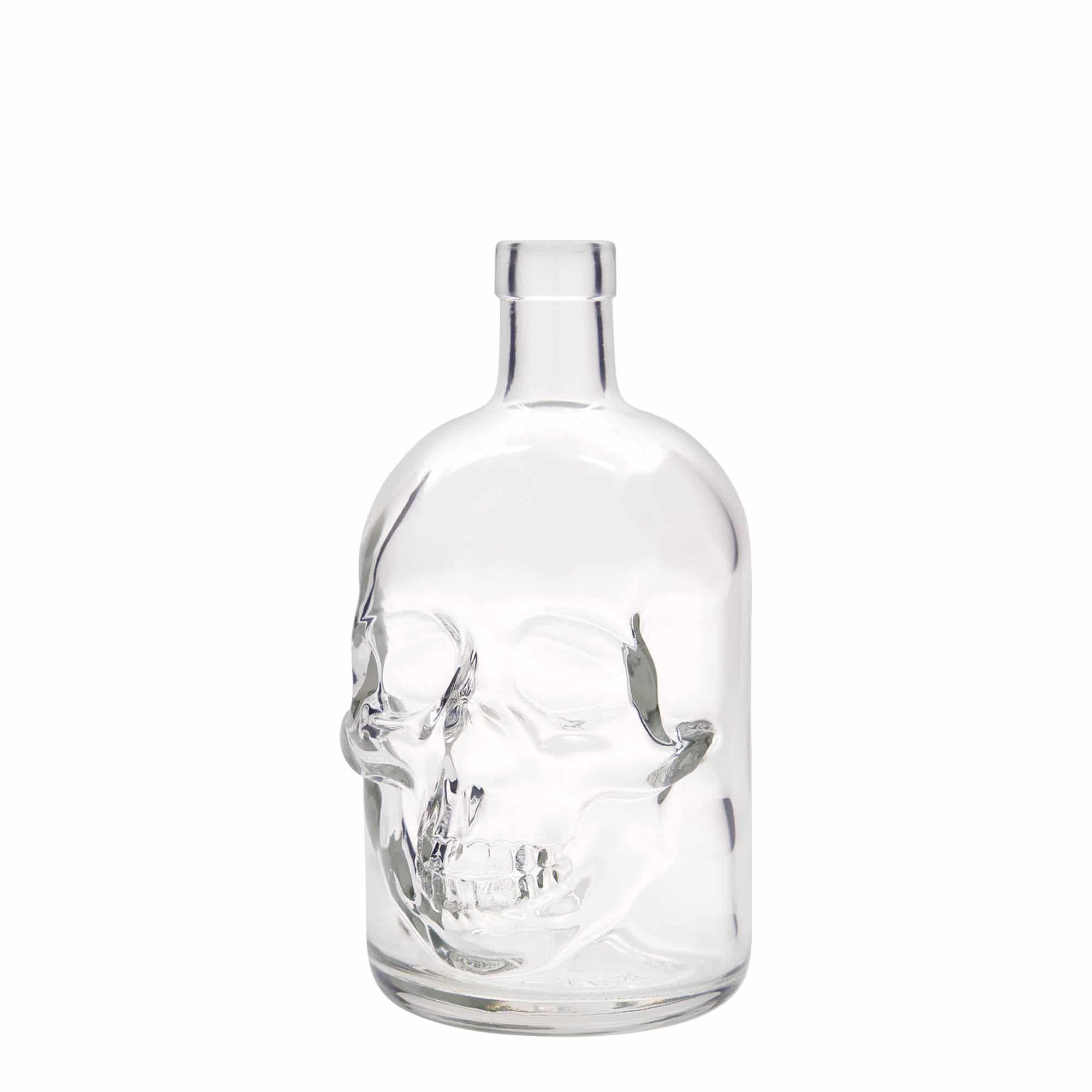 700 ml glass bottle 'Skull', closure: cork