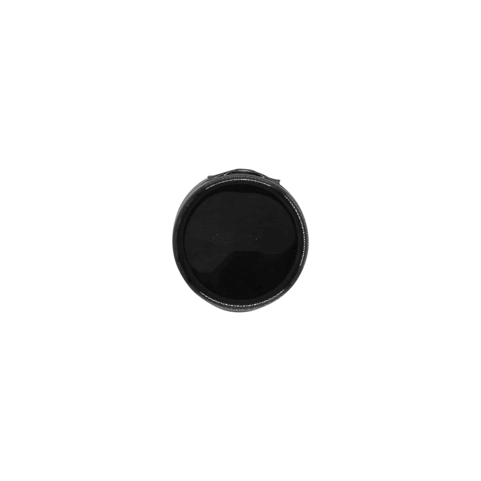 Hinged screw cap, PP plastic, black, for opening: GPI 20/410