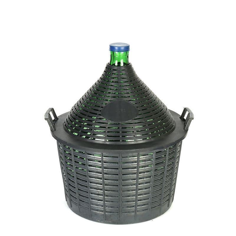 25 l narrow neck carboy, glass, green, closure: slip lid