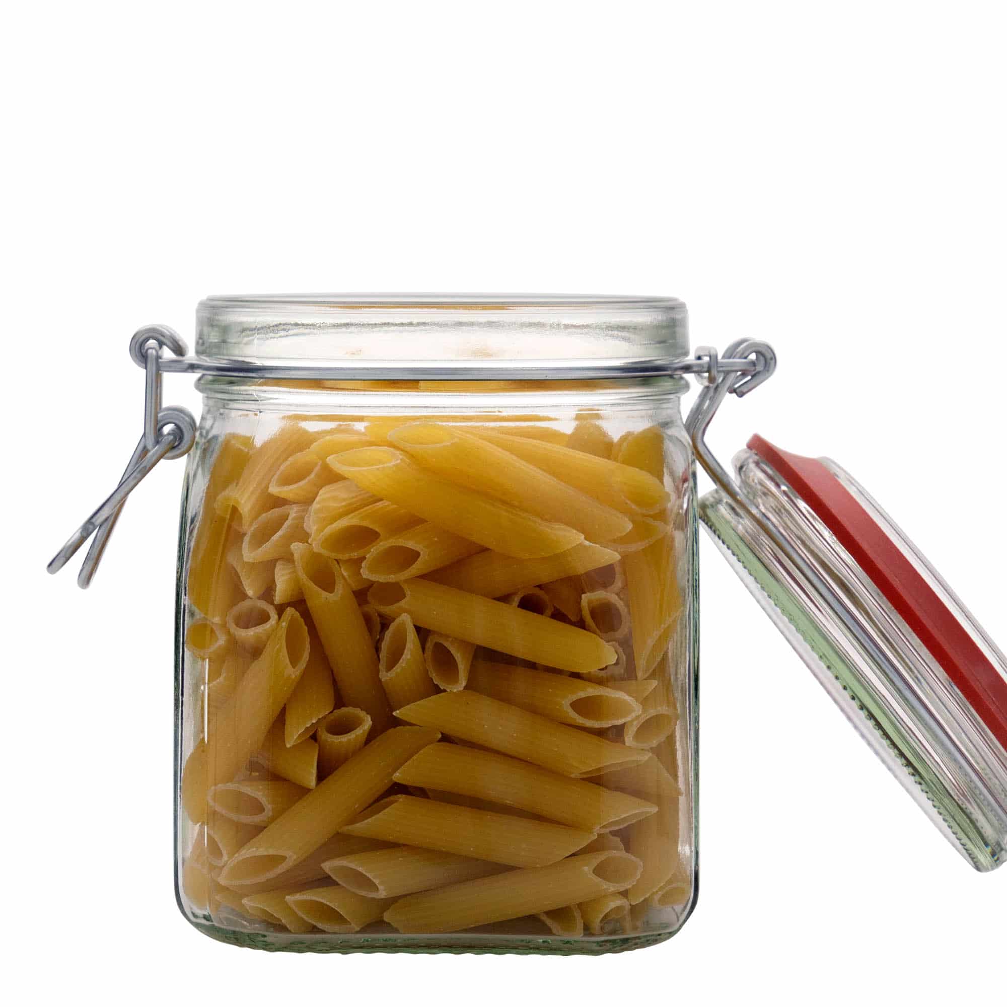 900 ml clip top jar, square, closure: clip top