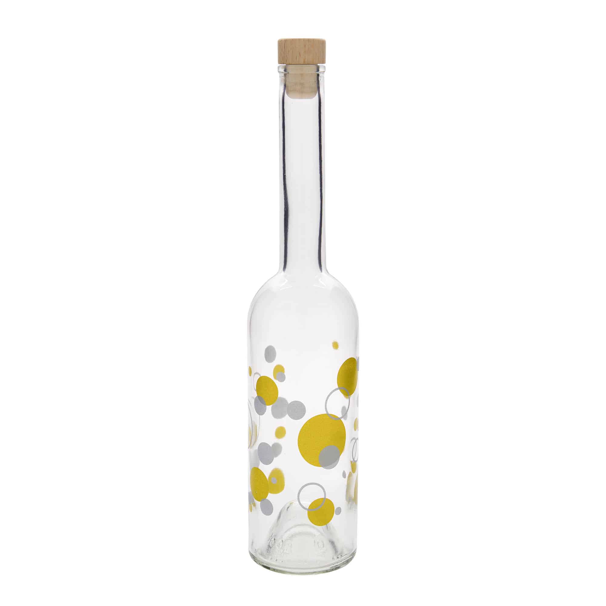 500 ml glass bottle 'Opera', print: dots, closure: cork