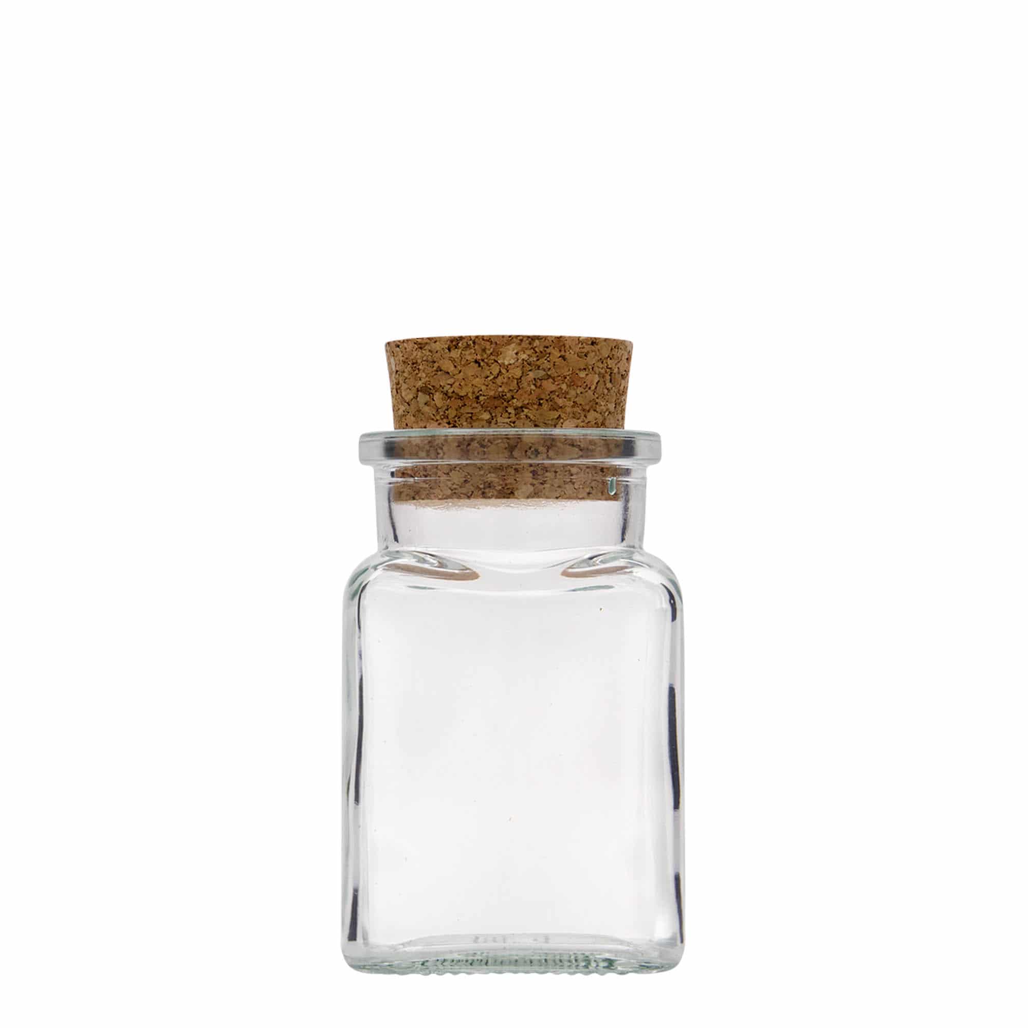 150 ml cork top jar, square, closure: cork