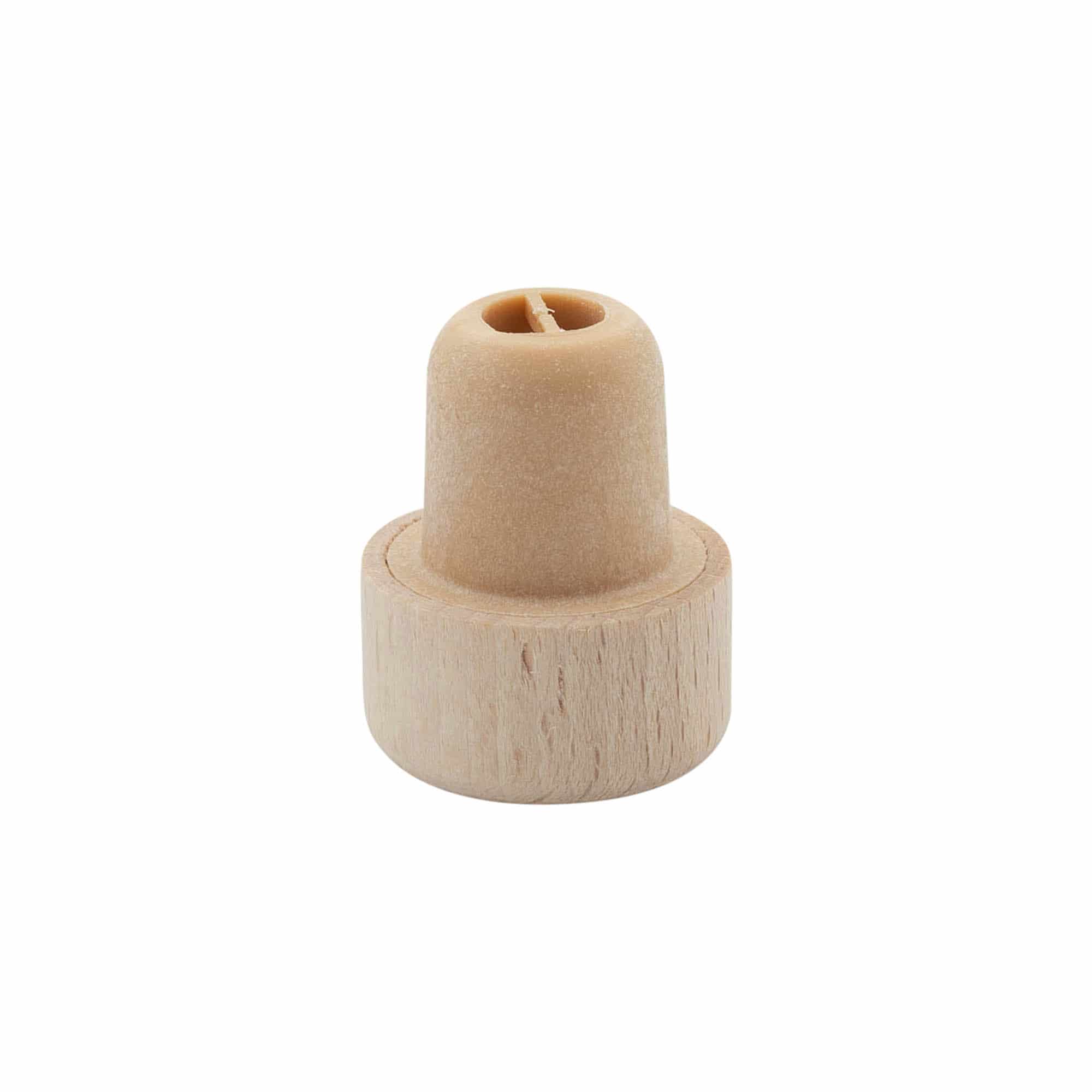 19 mm mushroom cork with dispensing hole, plastic/wood, multicolour, for opening: cork