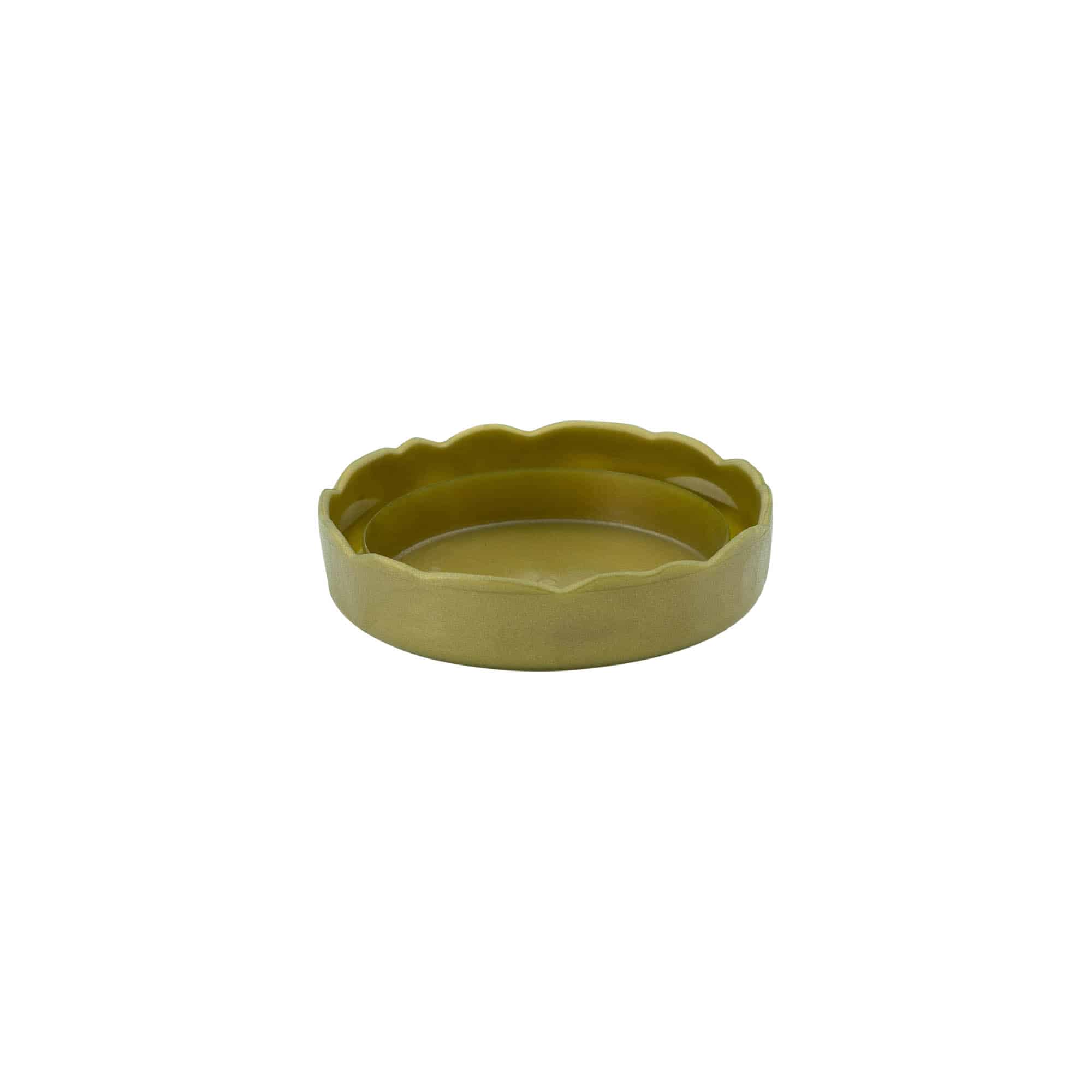 Slip lid for narrow neck ceramic pot, HDPE plastic, gold