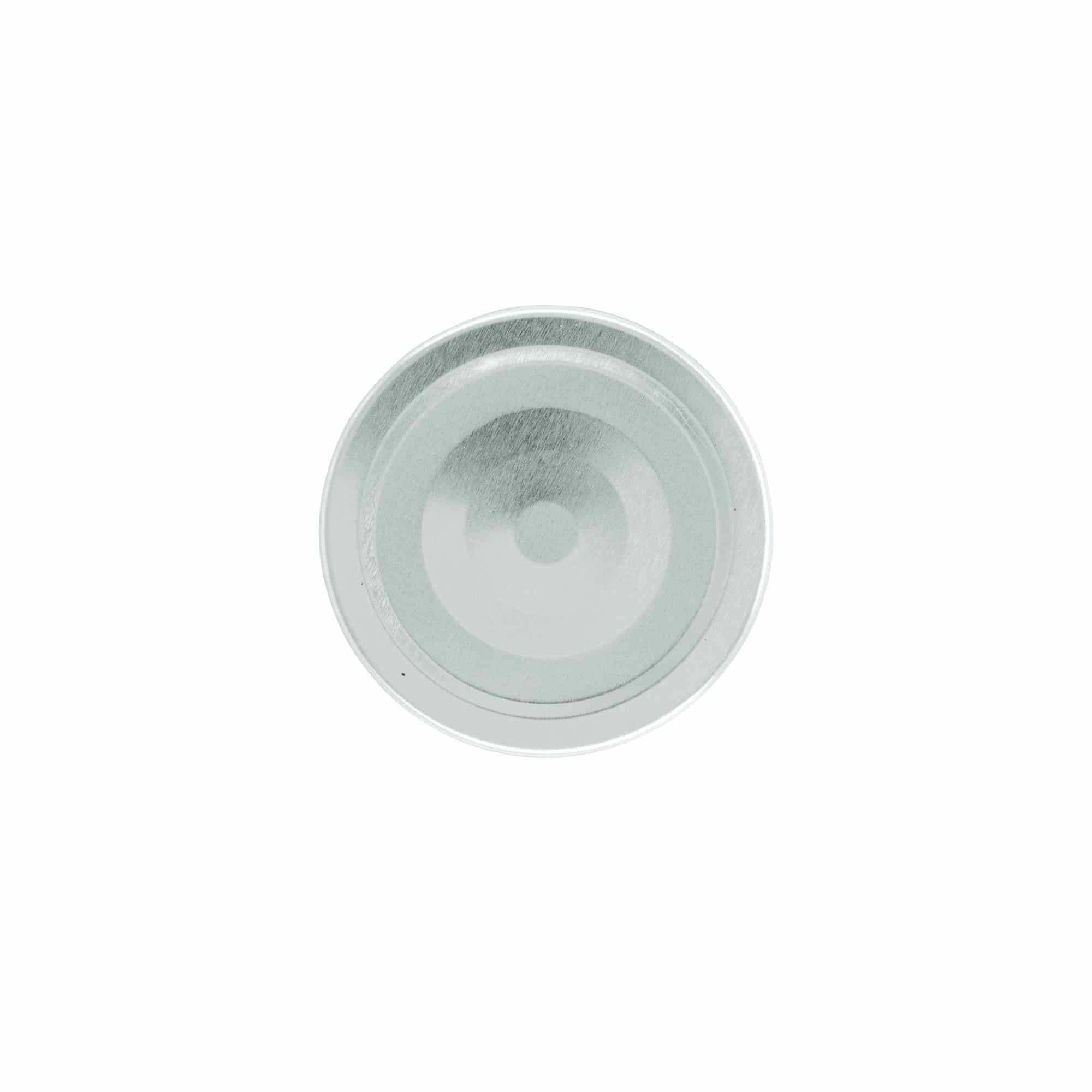 Deep twist off lid, tinplate, silver, for opening: Deep-TO 63