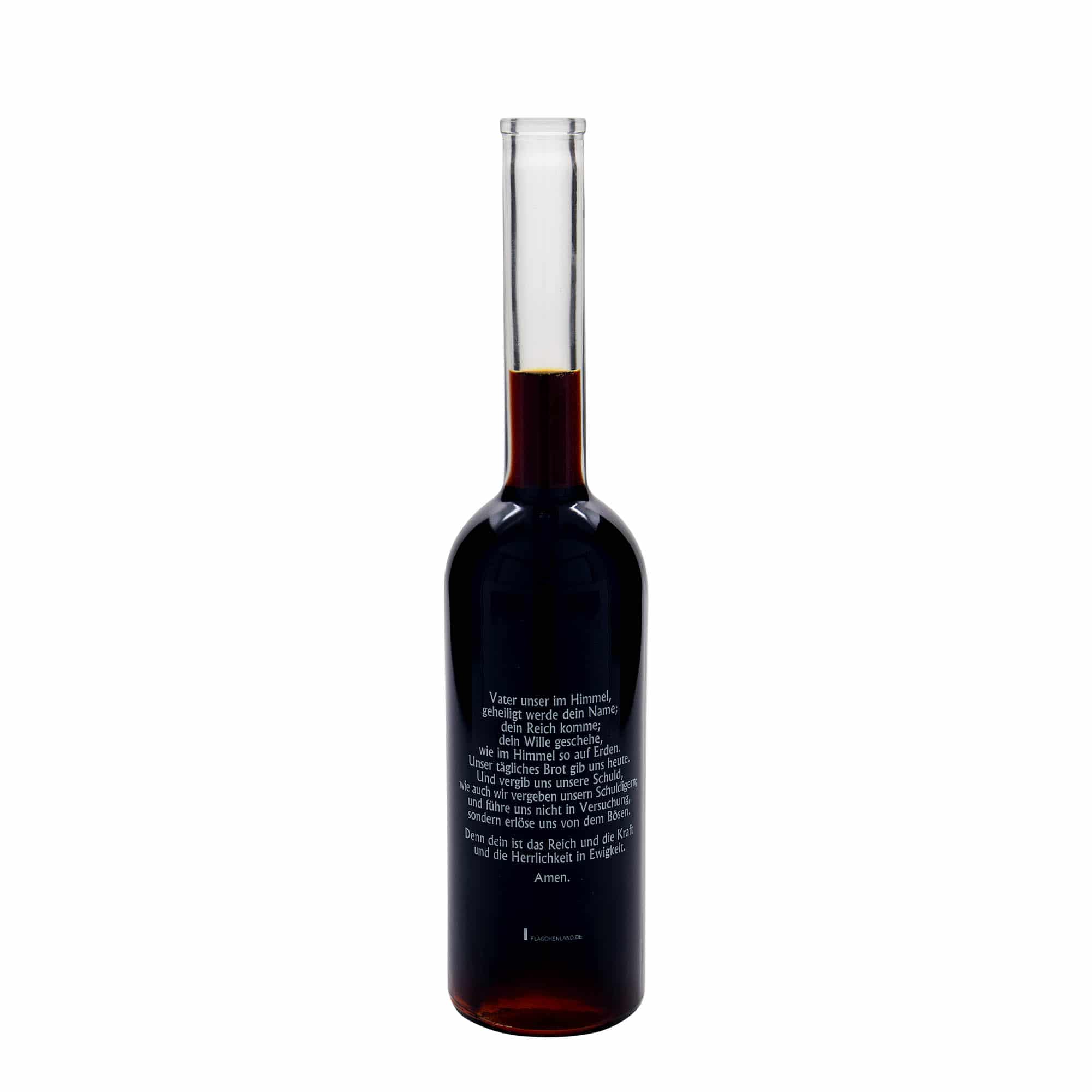 500 ml glass bottle 'Opera', print: Our Father, closure: cork