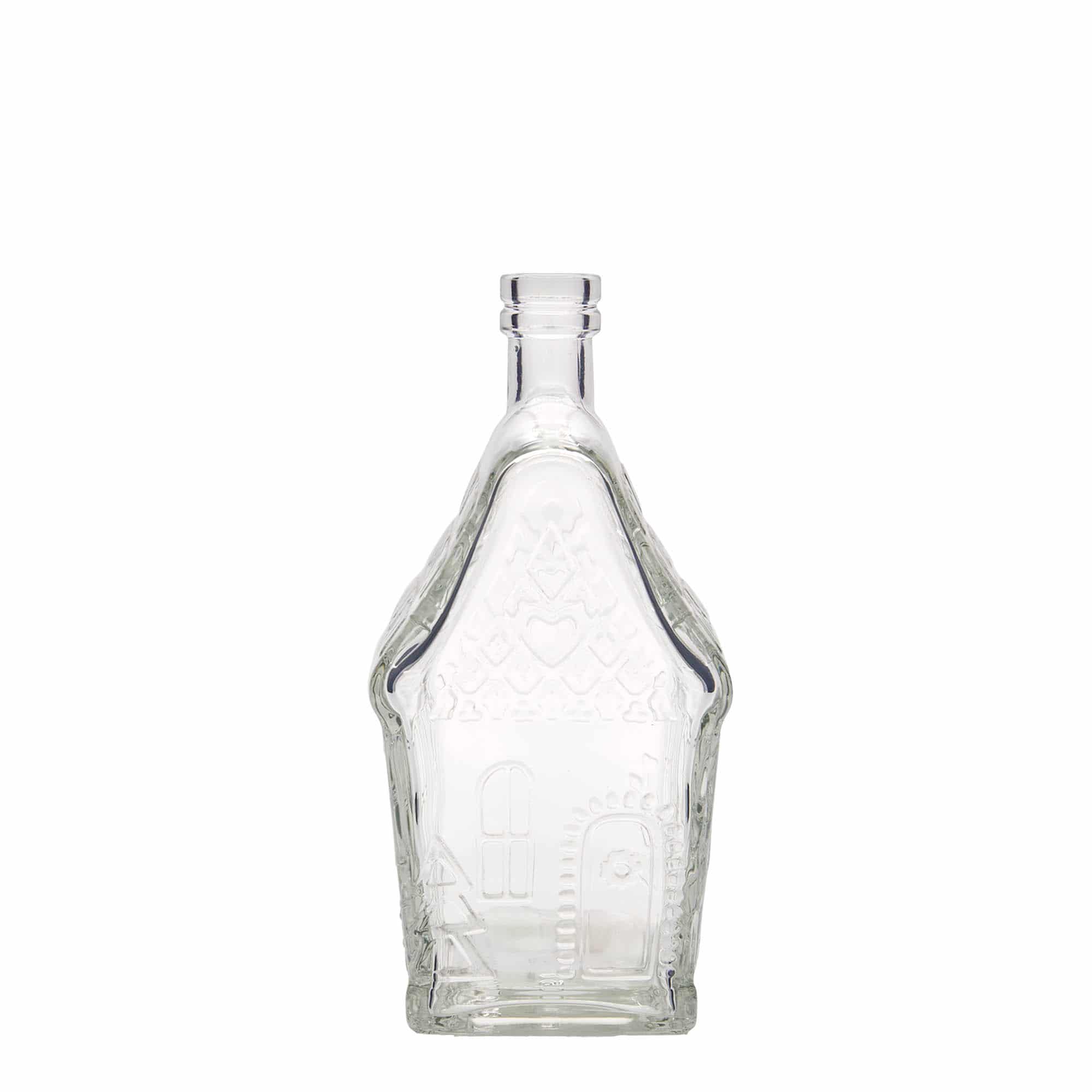 500 ml glass bottle 'Gingerbread House', rectangular, closure: cork