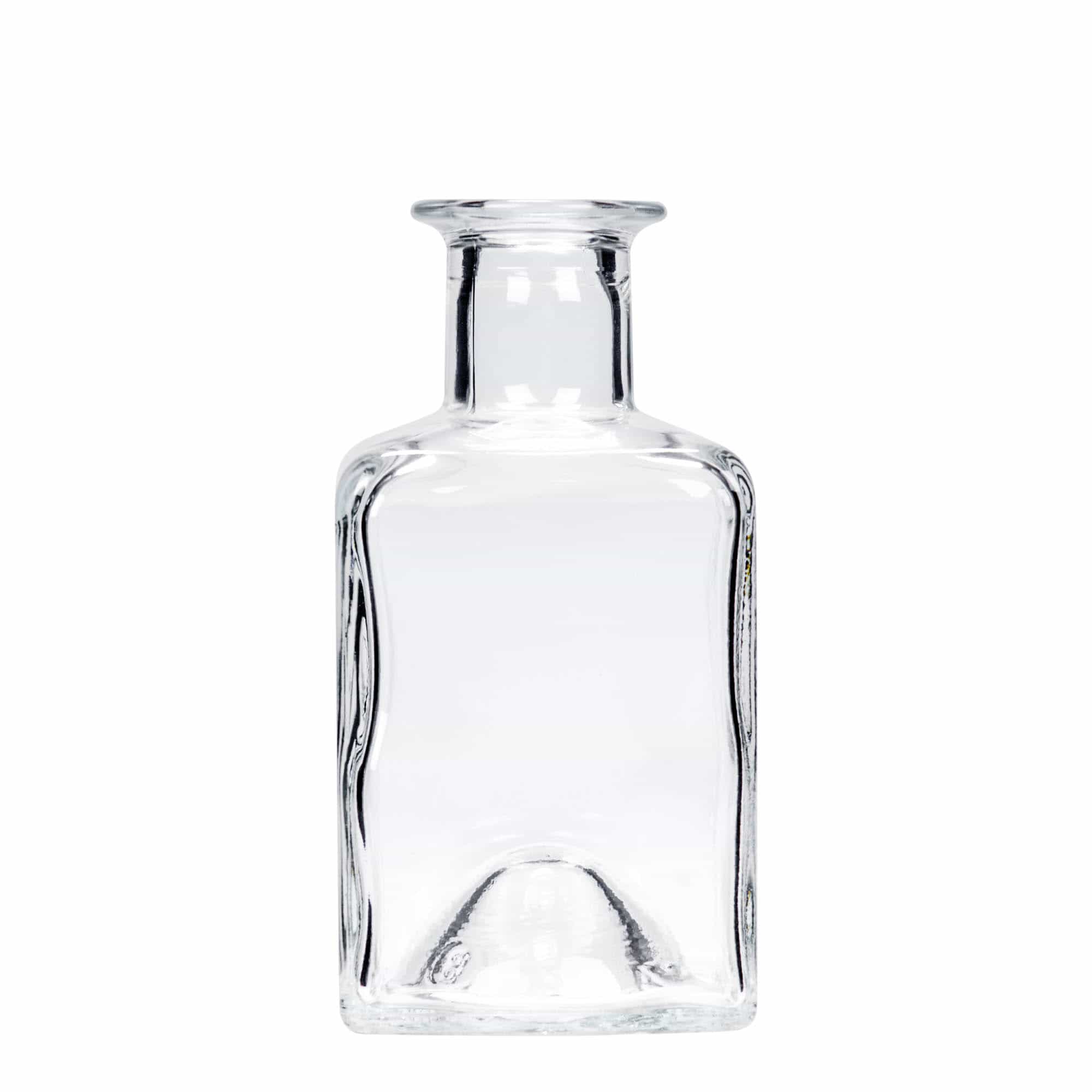 200 ml glass bottle 'Kubica', square, closure: cork