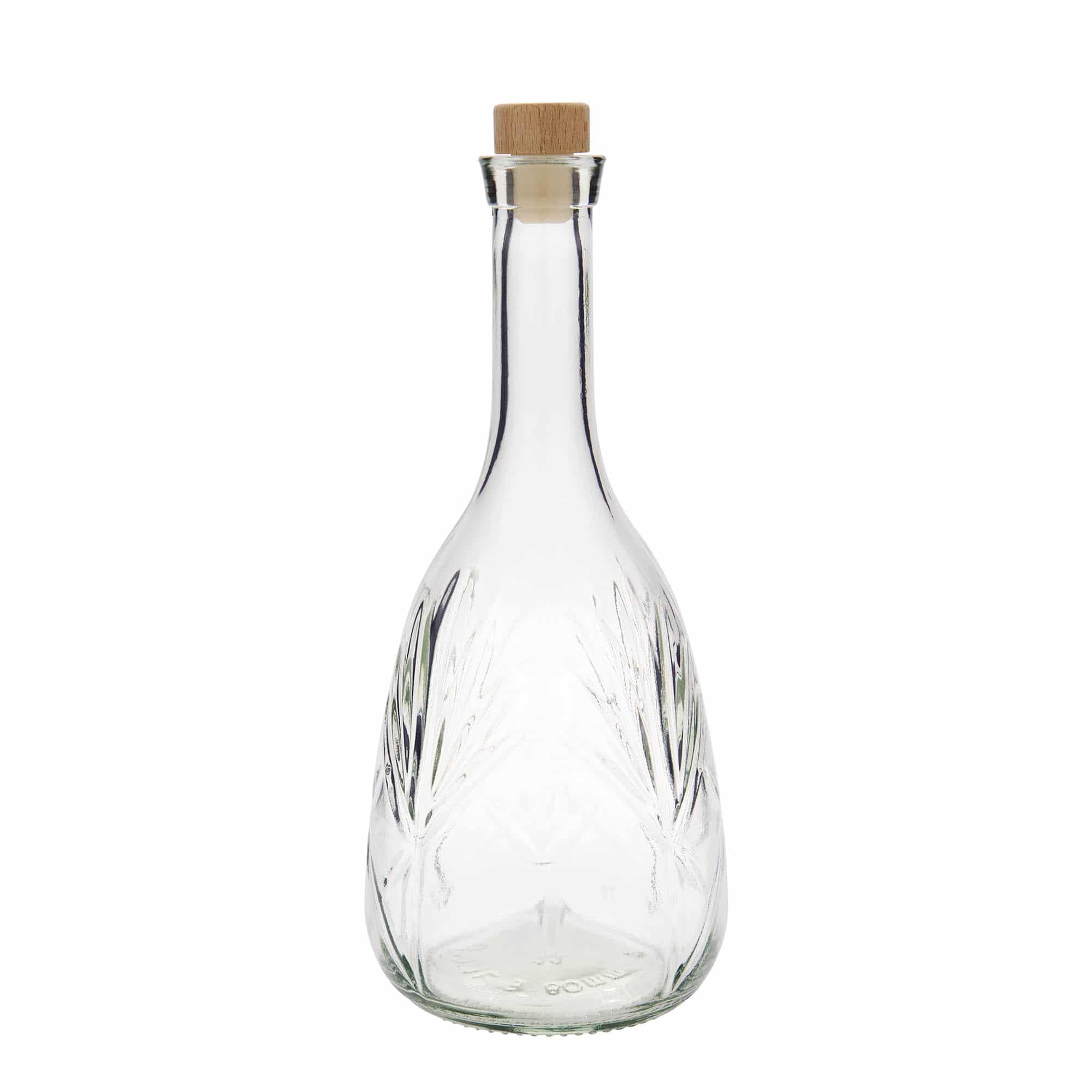 1,000 ml glass bottle 'Reliefa', closure: cork