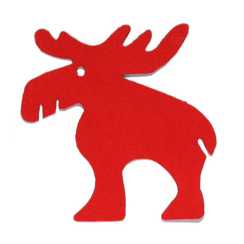 Swing tag, reindeer, red