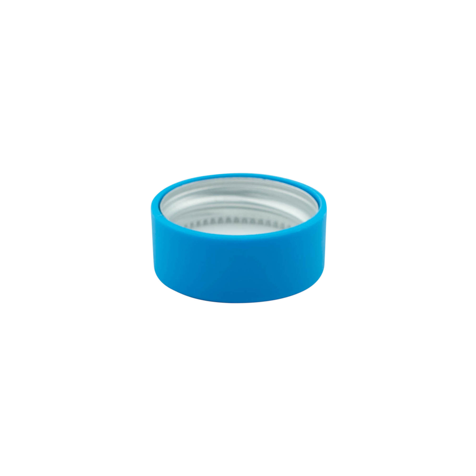 Screw cap, ABS plastic, aqua blue, for opening: GPI 28/400