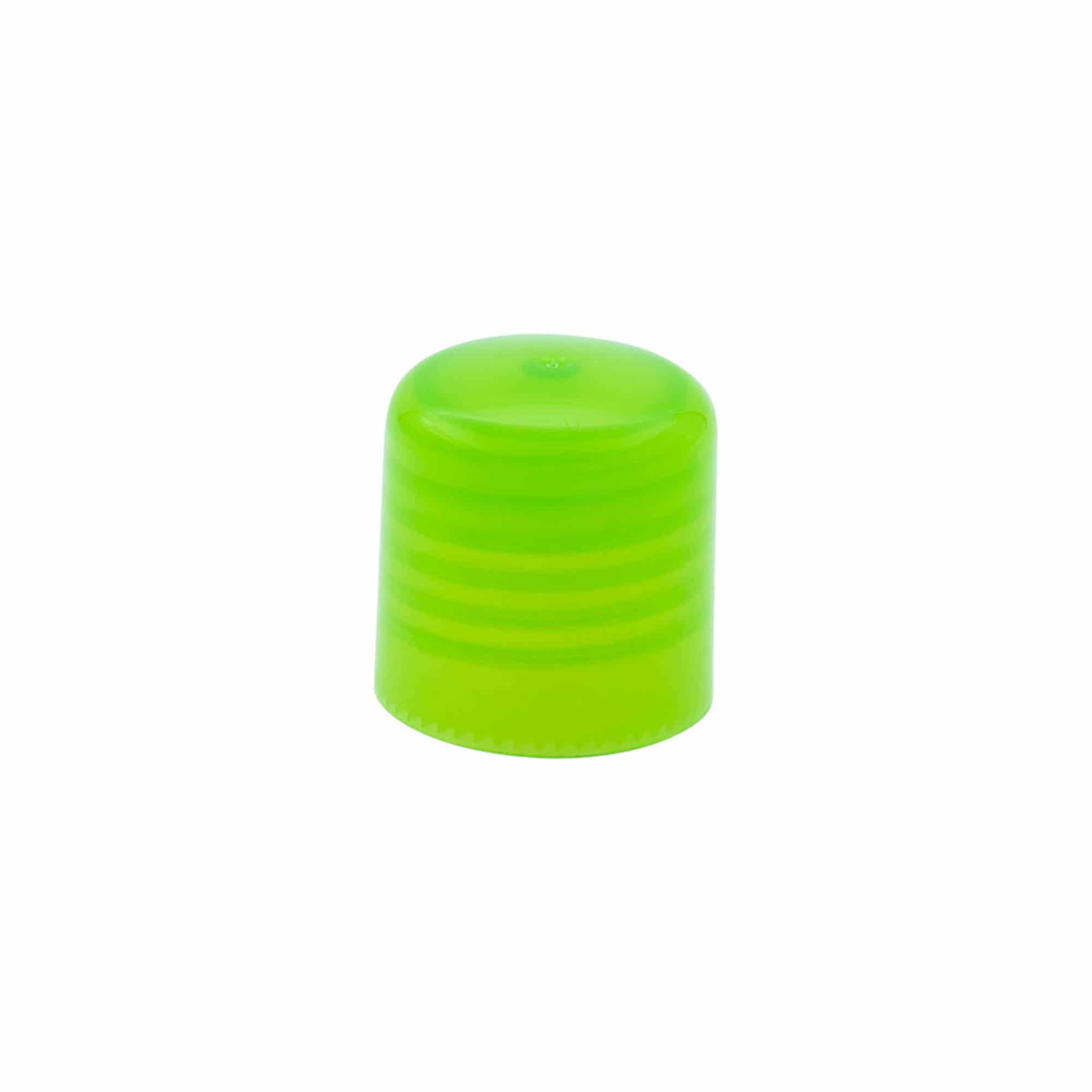 Screw cap with spray insert, PP plastic, green, for opening: GPI 24/410