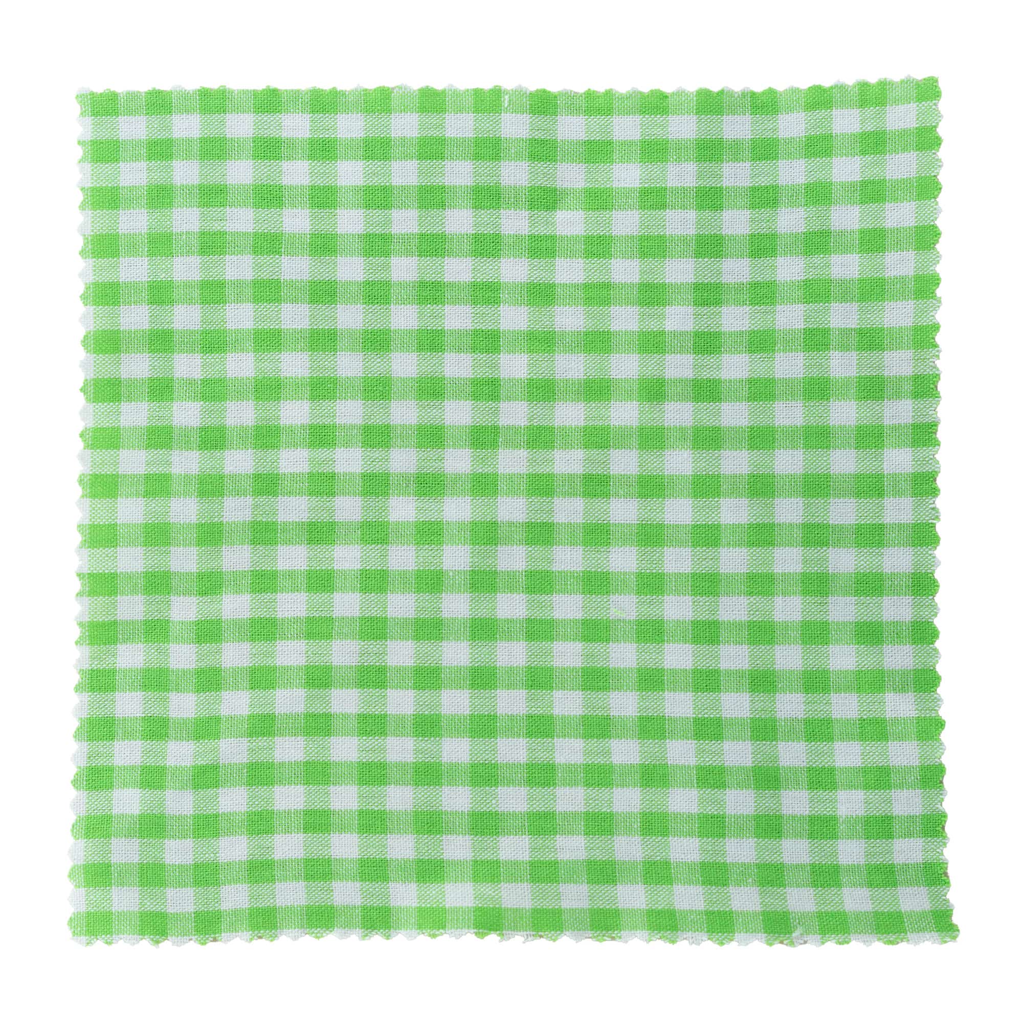 Checked fabric jar cover 15x15, square, textile, lime green, for opening: TO58-TO82