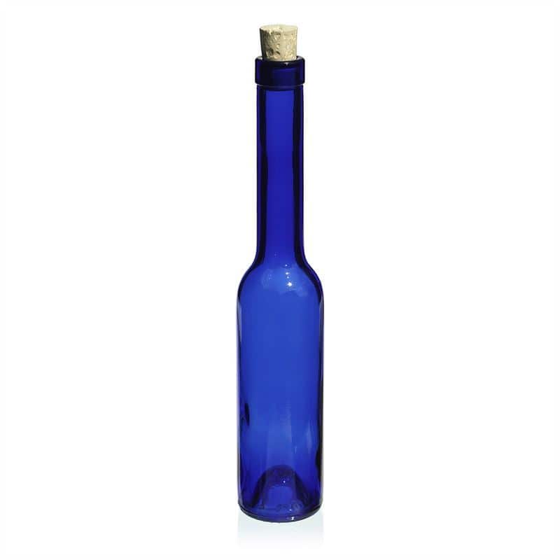 200 ml glass bottle 'Opera', blue, closure: cork