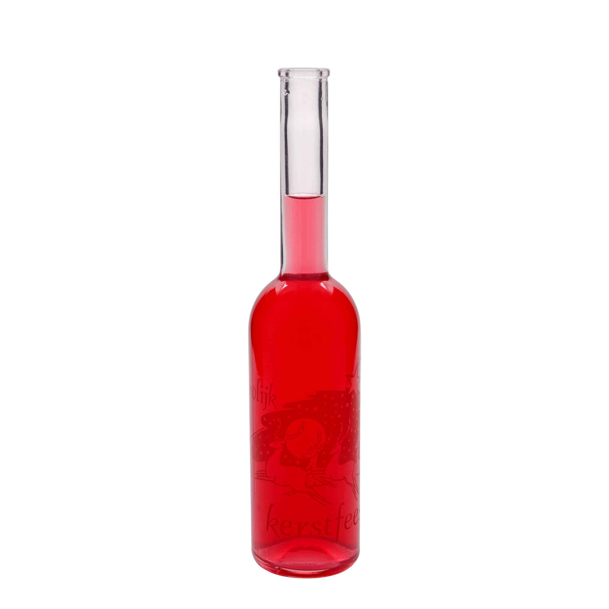 500 ml glass bottle 'Opera', print: Rendieren, closure: cork