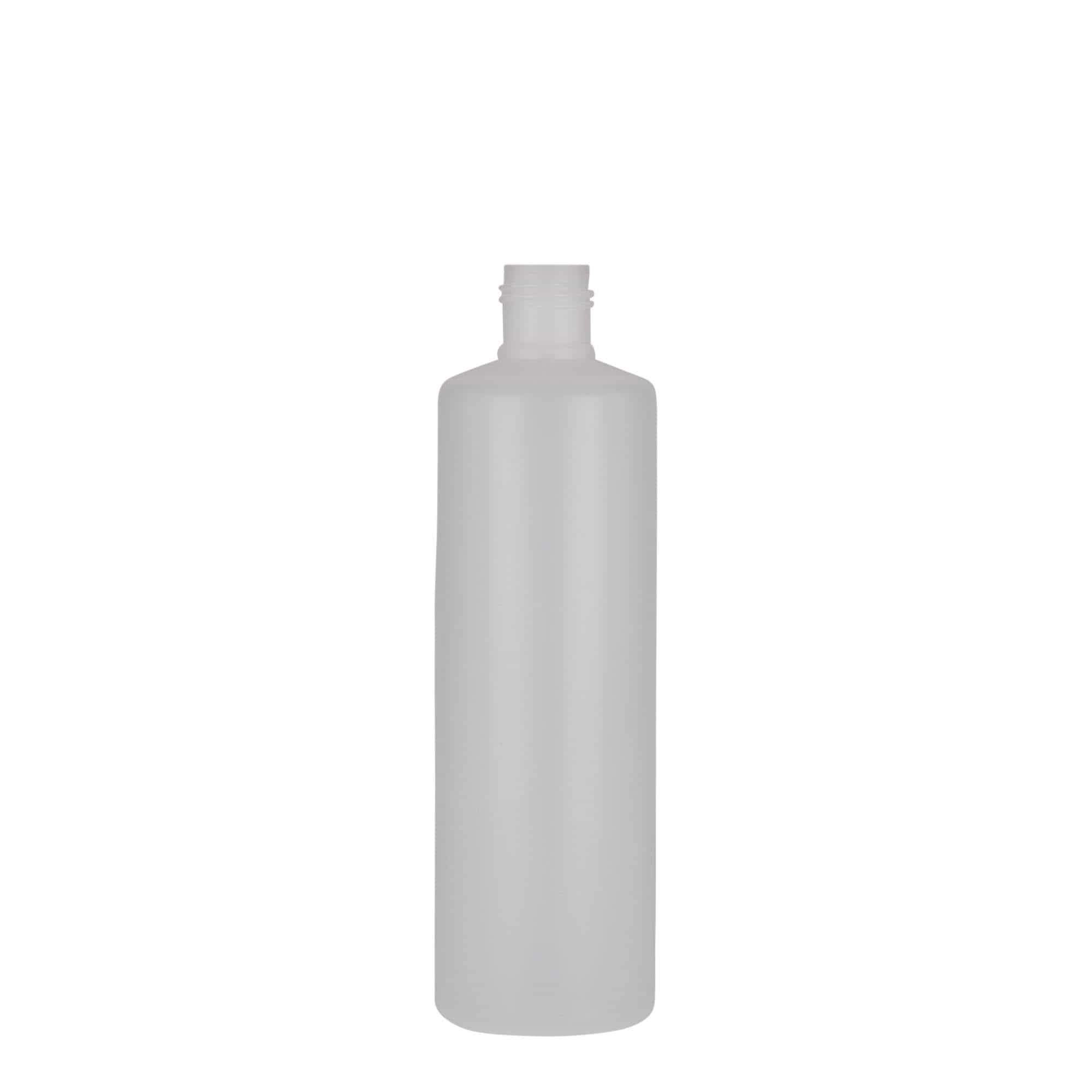 250 ml round bottle, PE plastic, natural, closure: screw cap