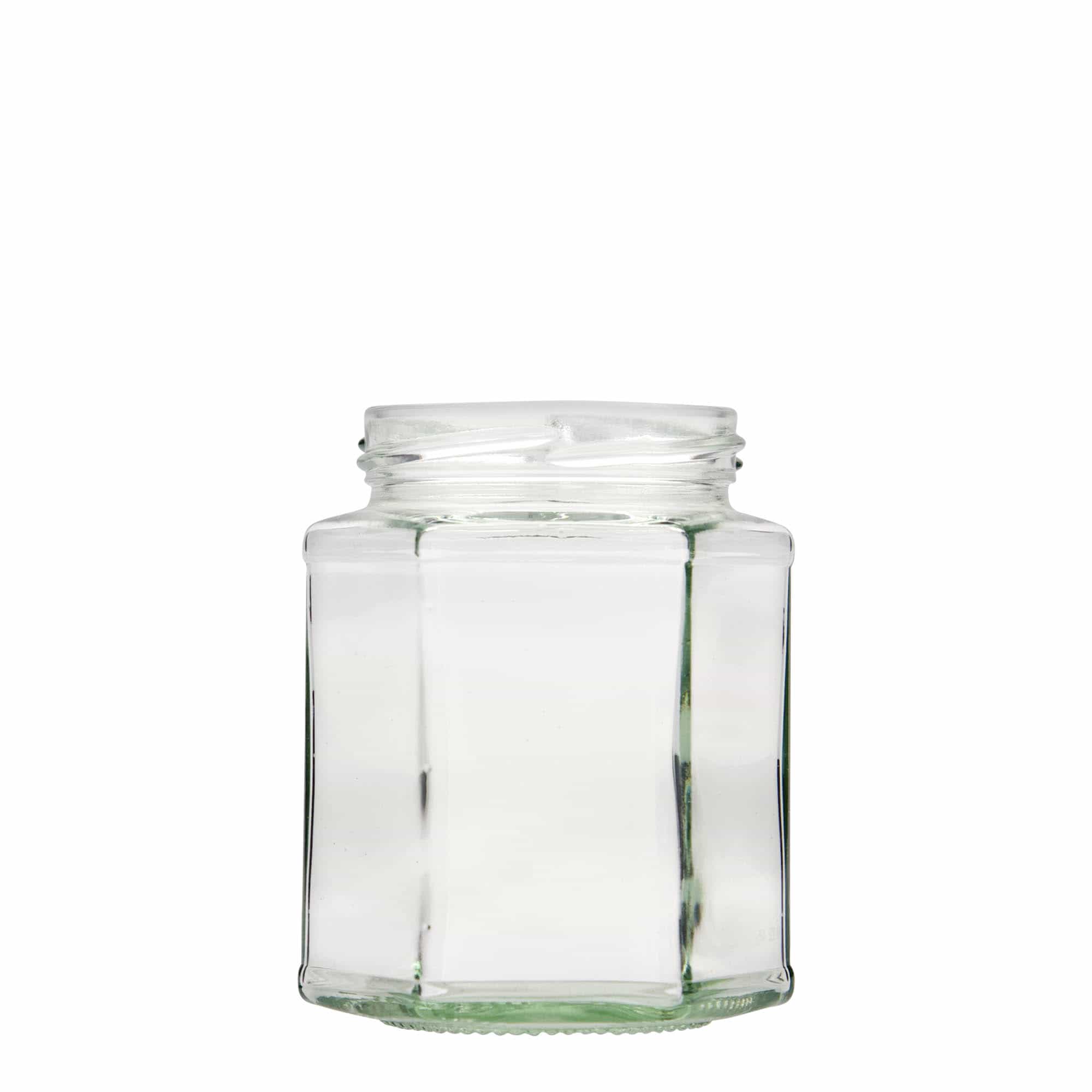 324 ml hexagonal jar, closure: twist off (TO 66)