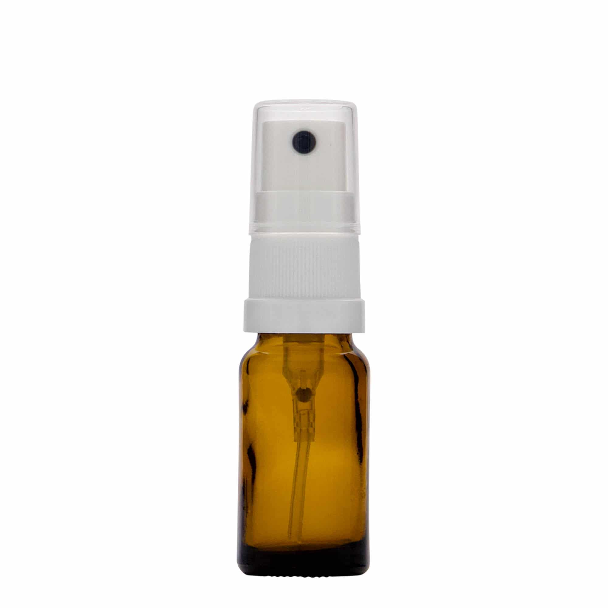 10 ml medicine spray bottle, glass, brown, closure: DIN 18