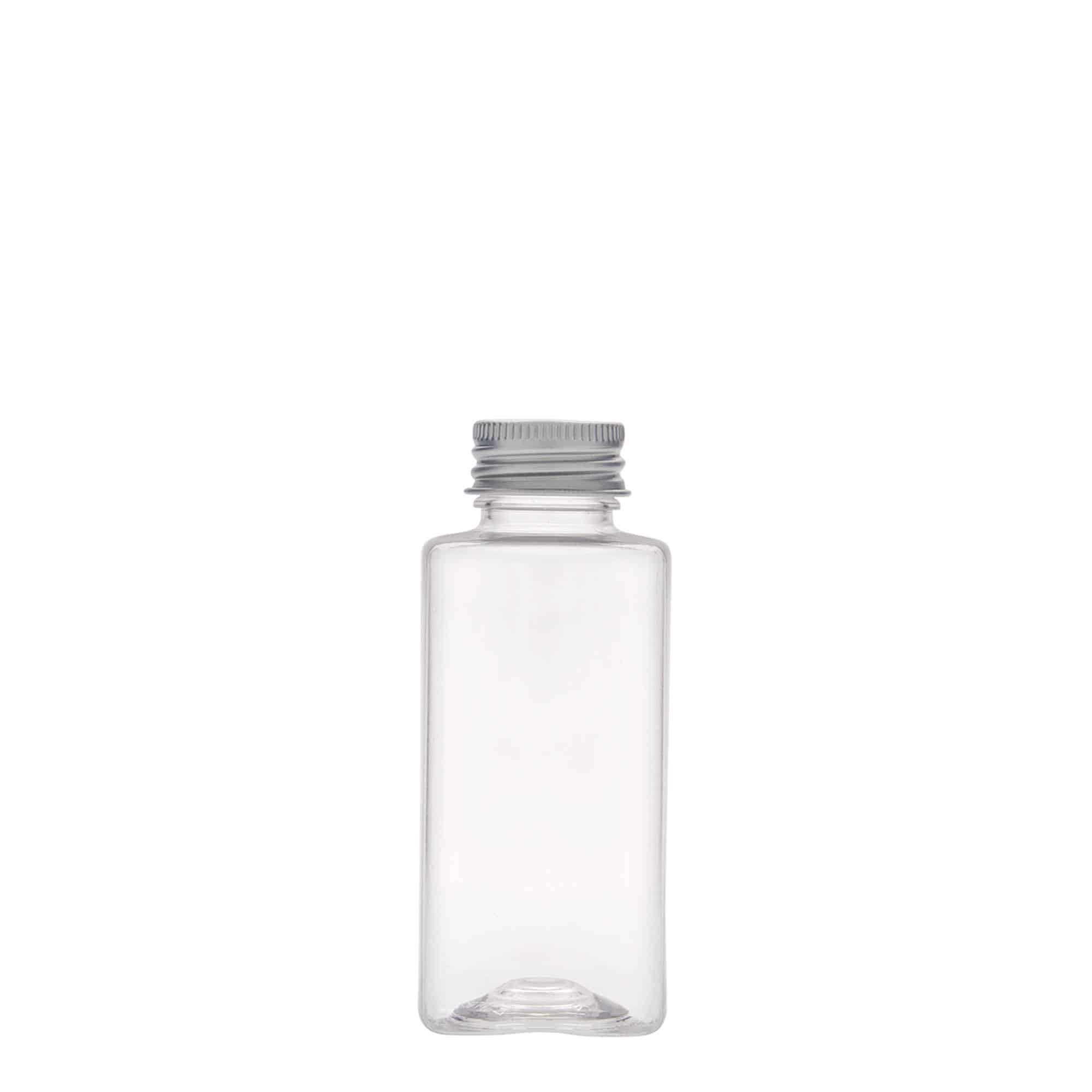 100 ml PET bottle 'Karl', square, plastic, closure: GPI 24/410